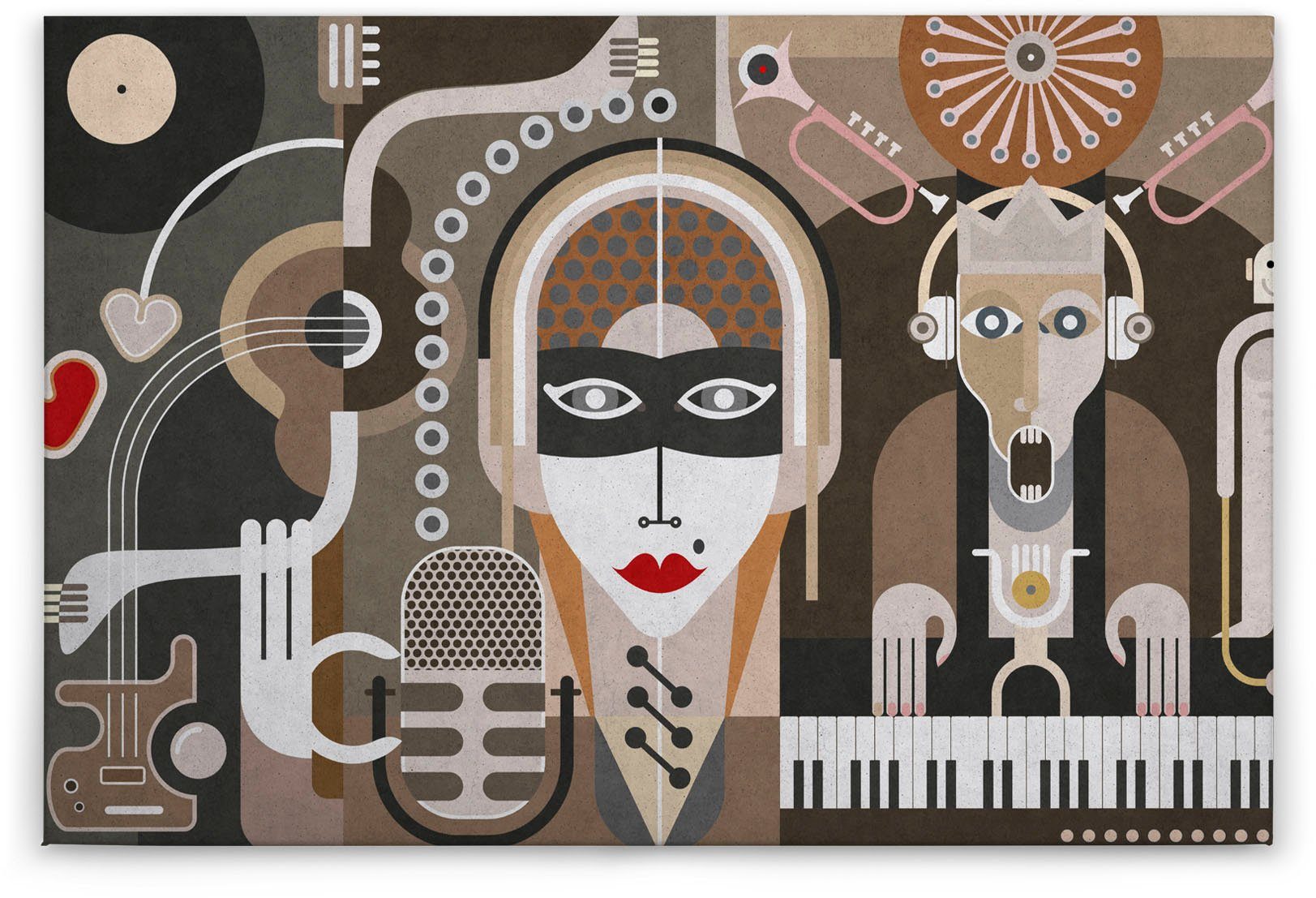 A.S. Création Leinwandbild wall of sound 3, Abstrakt, Kinder, Kunst (1 St), Keilrahmen Bild Musik Abstrakt Bunt Leinwand-Bild Wohnzimmer modern