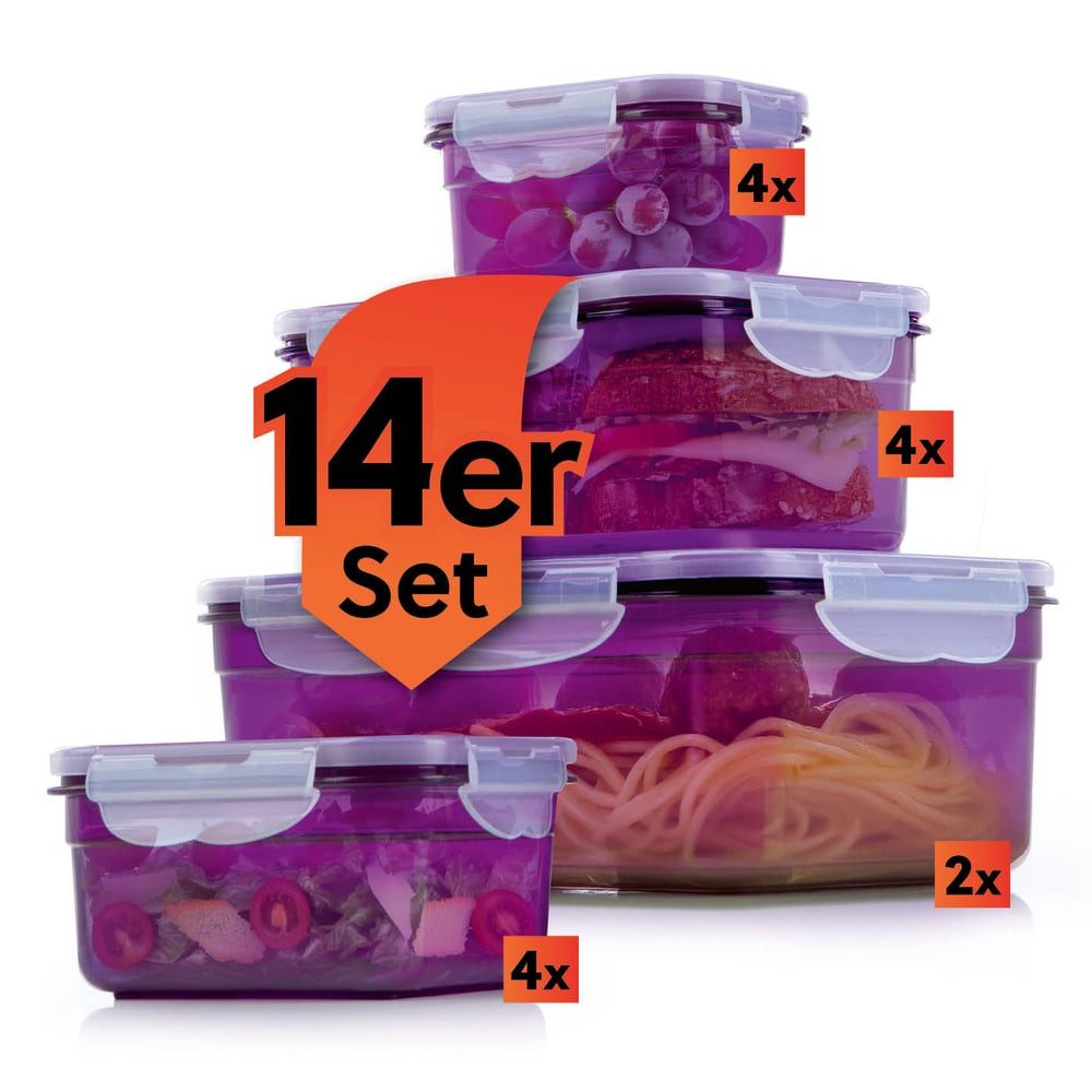 GOURMETmaxx Frischhaltedose GOURMETmaxx Frischhaltedosen 28-tlg. lila, Polypropylen (PP)/Silikon