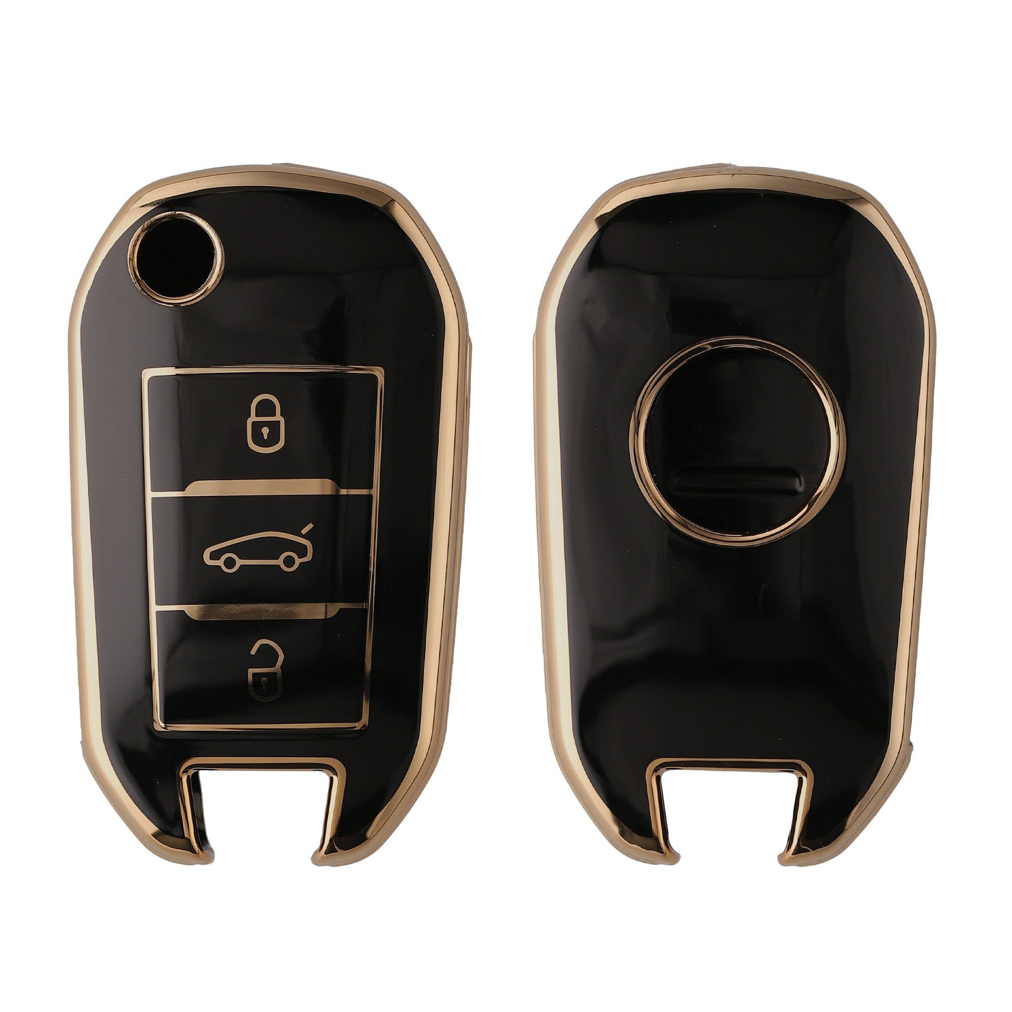 Schlüsselhülle Hülle Citroen, Autoschlüssel Schlüsseltasche kwmobile Cover für Silikon Peugeot