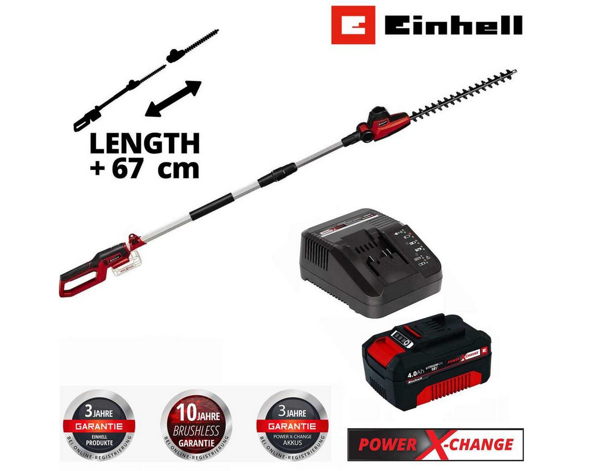 Thumbnail - Einhell Akku-Heckenschere Teleskop-Heckenschere GC-HH 18/45 Li T mit Akku 4.0 und Ladegerät