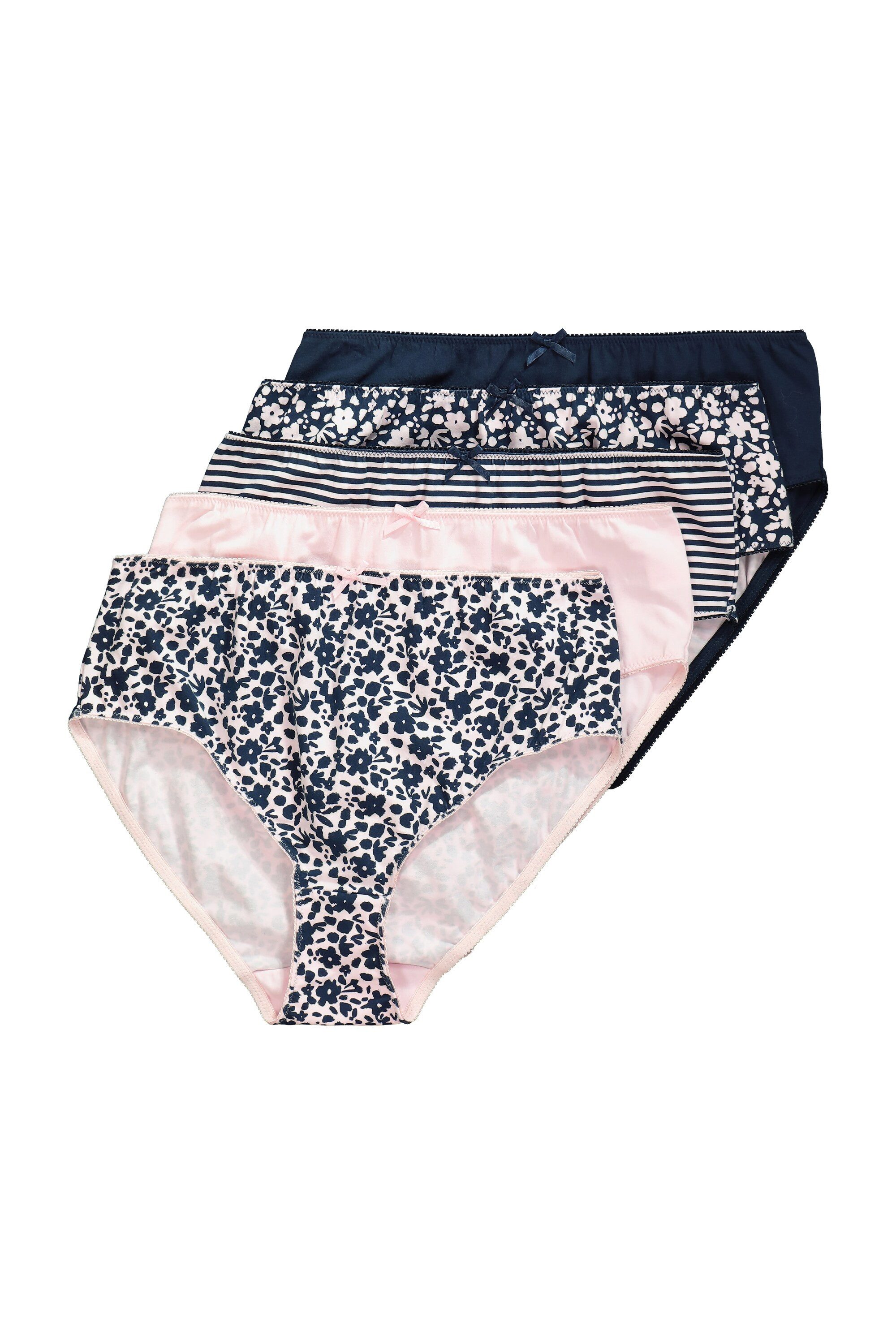 Slip Midislips 5er-Pack Blumen/einfarbig