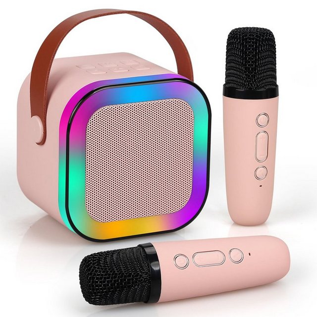 DOPWii Tragbarer kabelloser Bluetooth-Lautsprecher, Mini-Karaoke-Maschine Karaoke-Maschine (für Kinder mit dynamischen bunten Lichtern)