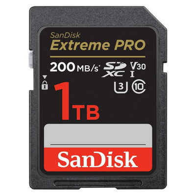 Sandisk SDXC Extreme PRO, 2 Jahre RescuePRO Deluxe Speicherkarte (1000 GB, UHS Class 3, 200 MB/s Lesegeschwindigkeit)