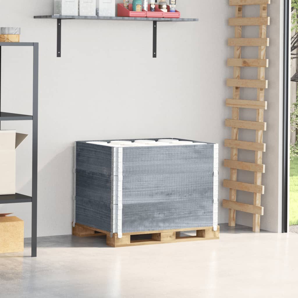 vidaXL Palettenbett Paletten-Aufsatzrahmen 3 Stk. Grau 80x60 cm Massivholz Kiefer (3-tlg)