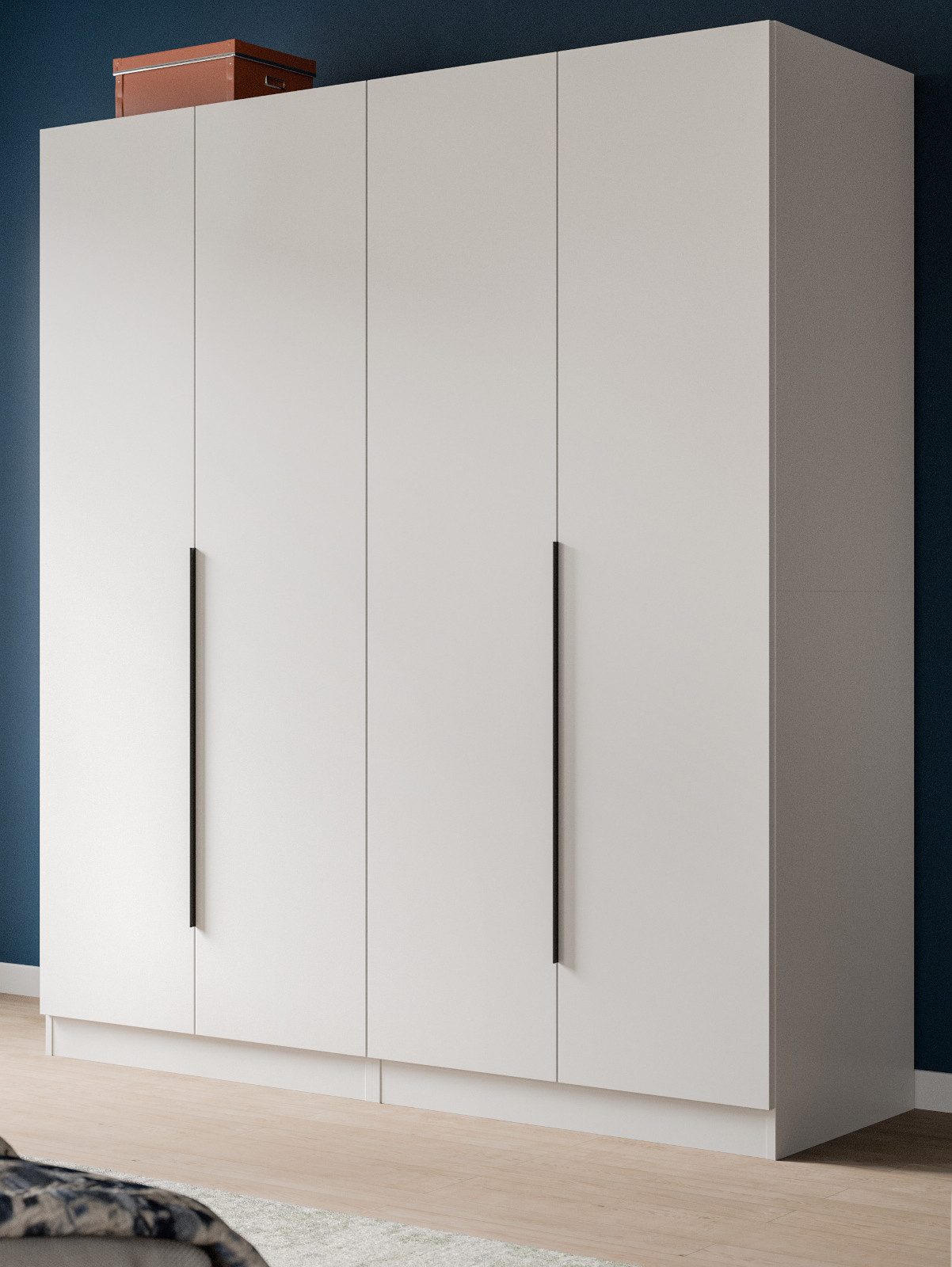Inn.Furn Kleiderschrank Swan (2er-Set, 2x Kleiderschrank in Weiß, 1x 160 cm oder 2x 80 cm) 2x 2-türig oder 1x 4-türig stellbar