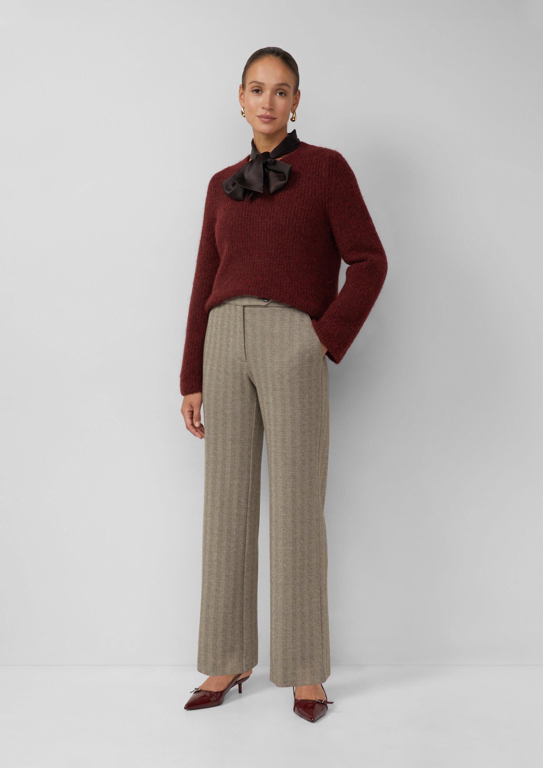 s.Oliver Chinos Hose Stoffhose aus Interlock-Jersey mit Extra High Rise günstig online kaufen
