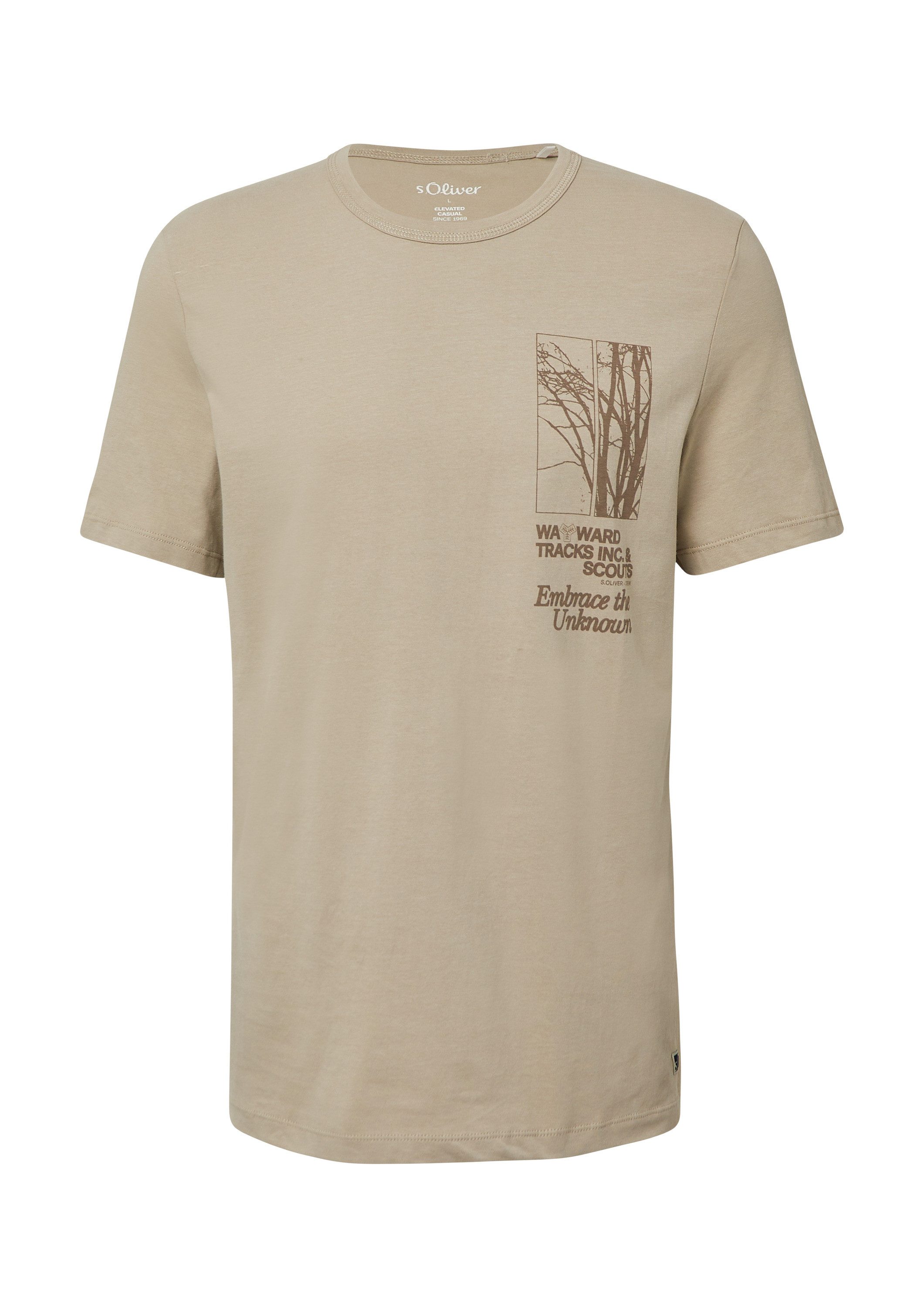 s.Oliver Kurzarmshirt T-Shirt Softes Baumwoll-T-Shirt mit Artwork günstig online kaufen