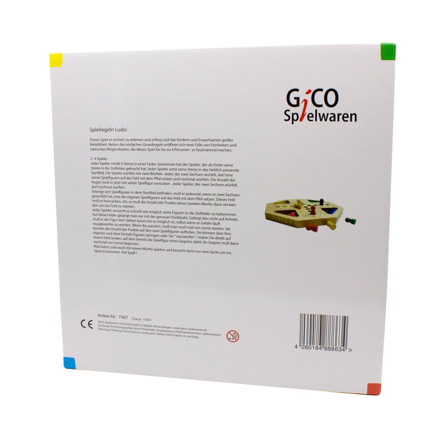 GICO Spielesammlung Holz Ludo groß XL Gesellschaftsspiel für Jung und Alt 7957