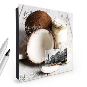 Primedeco Schlüsselkasten Magnetpinnwand mit Glasfront Frisches Kokosöl (1 St)