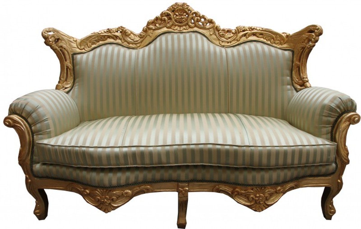 Casa Padrino 2-Sitzer Barock 2er Sofa Master Jadegrün /Beige / Gold - Wohnzimmer Couch Möbel Lounge