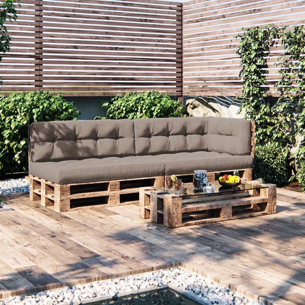 Vicco Palettenkissen, Taupe, 5 Teile