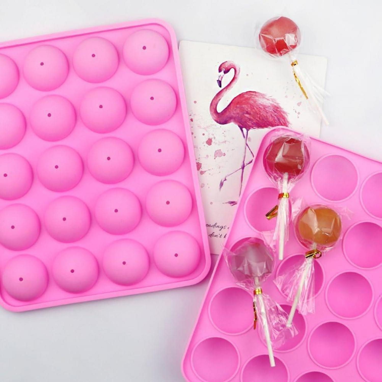 LuxusKollektion Cake-Pop-Form Cake Pop Form Silikon 20 Kugeln Rosa