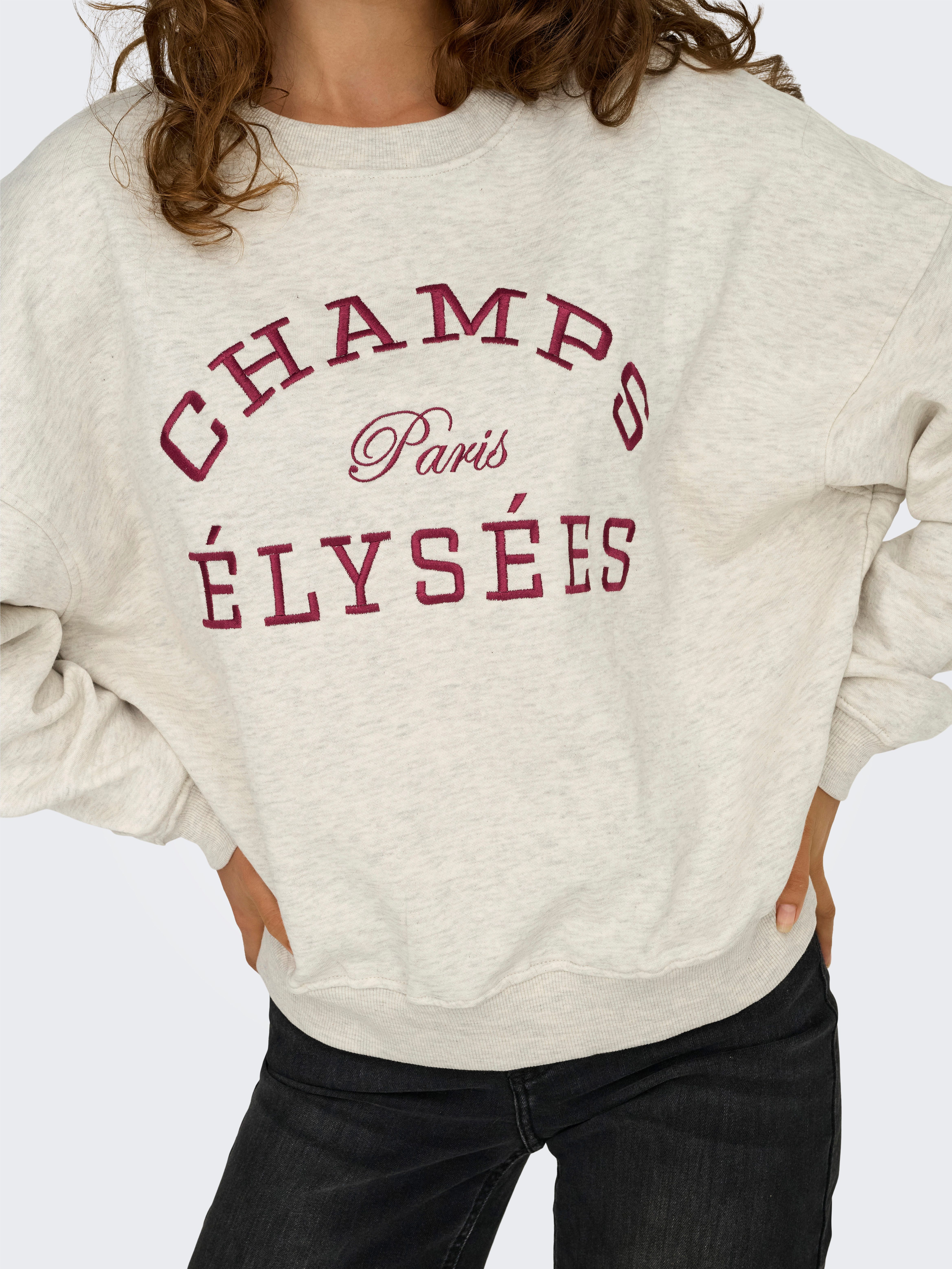 JDY Sweatshirt JDYMESA L/S O-NECK EMB SWEAT JRS NOOS Baumwollmischung, regular fit
