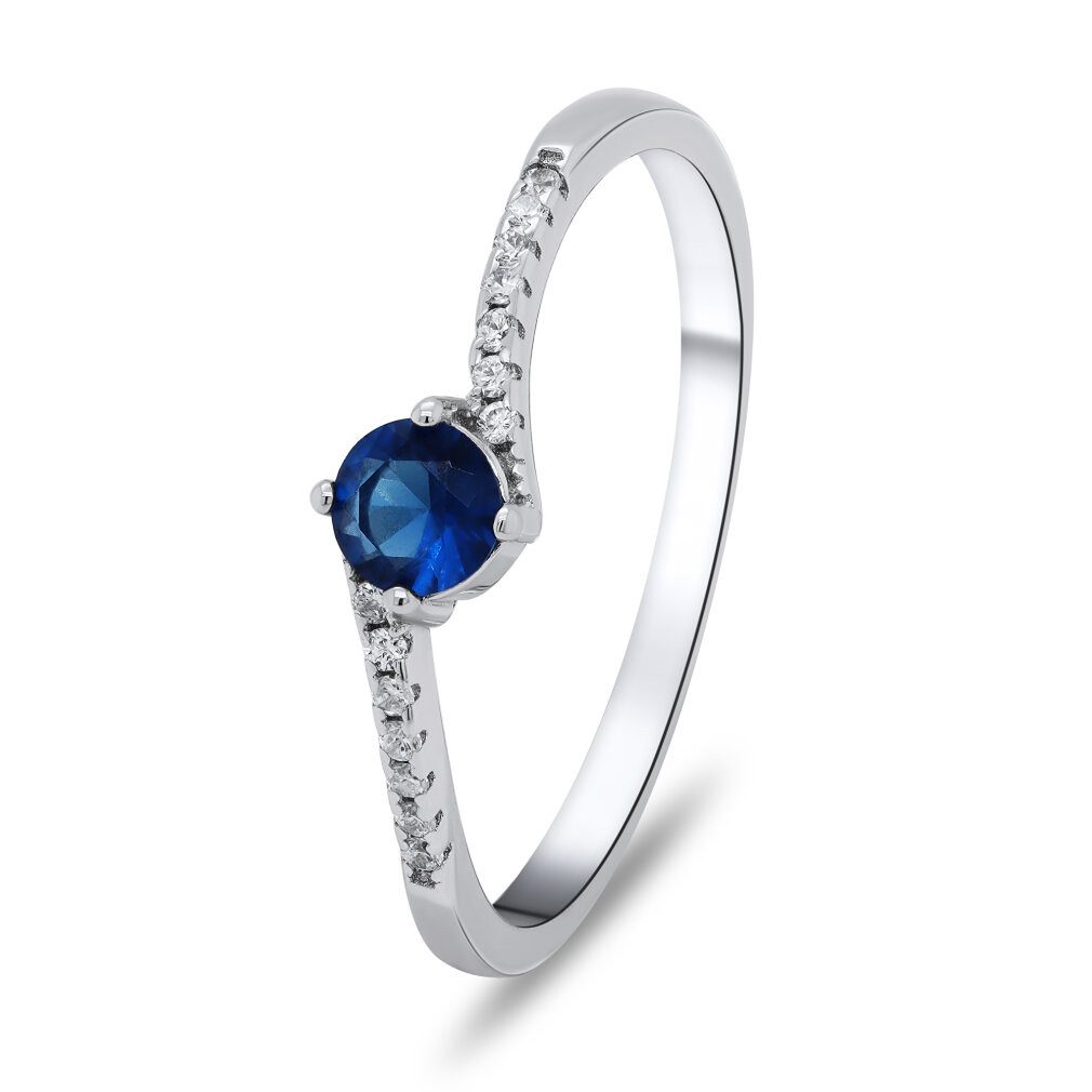 Brilio Silver Fingerring Verlobungsring aus Feinsilber RI021W - Kreis: 58 mm