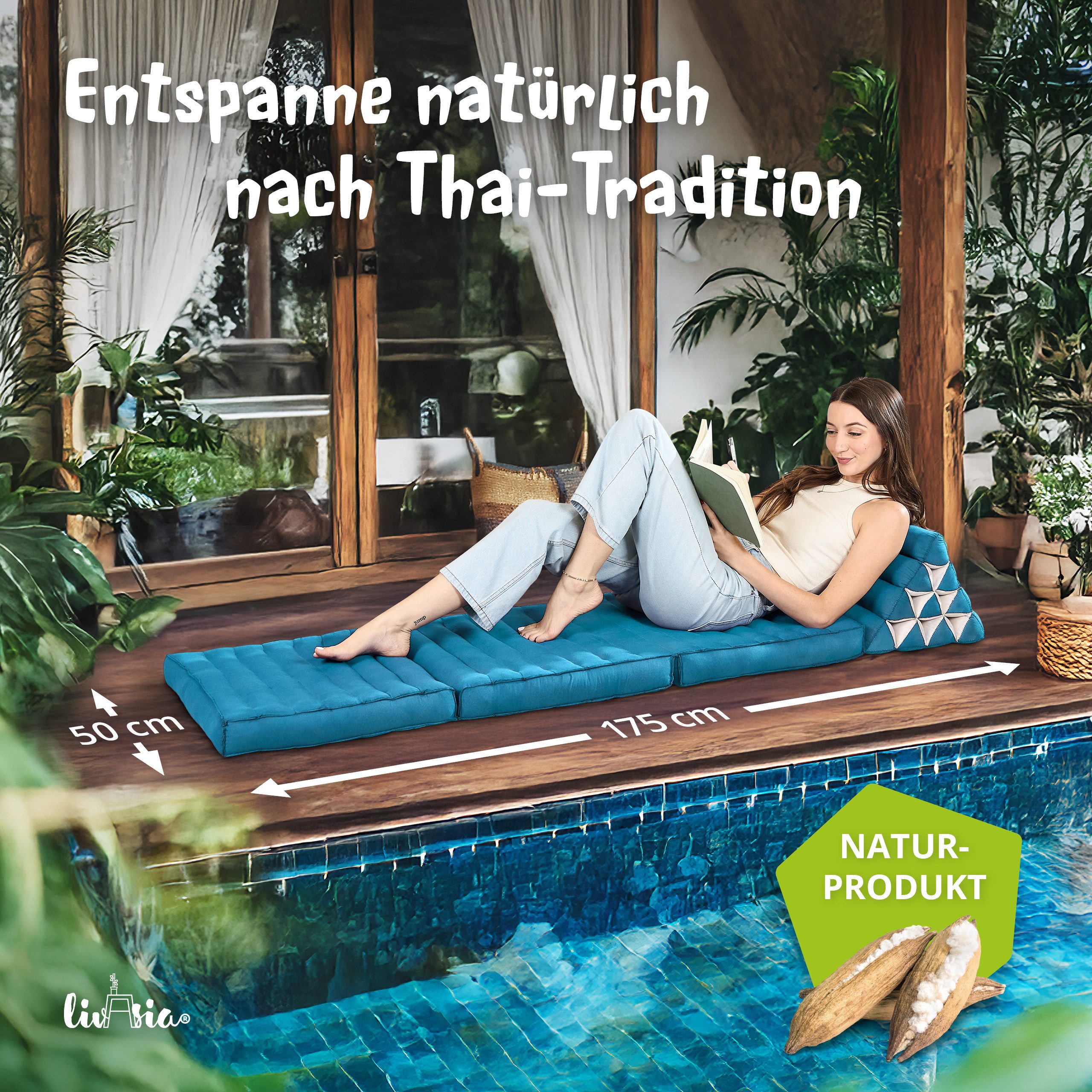 livasia Sitzsack Thaikissen 3 Auflagen (Basic) vegan und handgefertigt, 175 günstig online kaufen