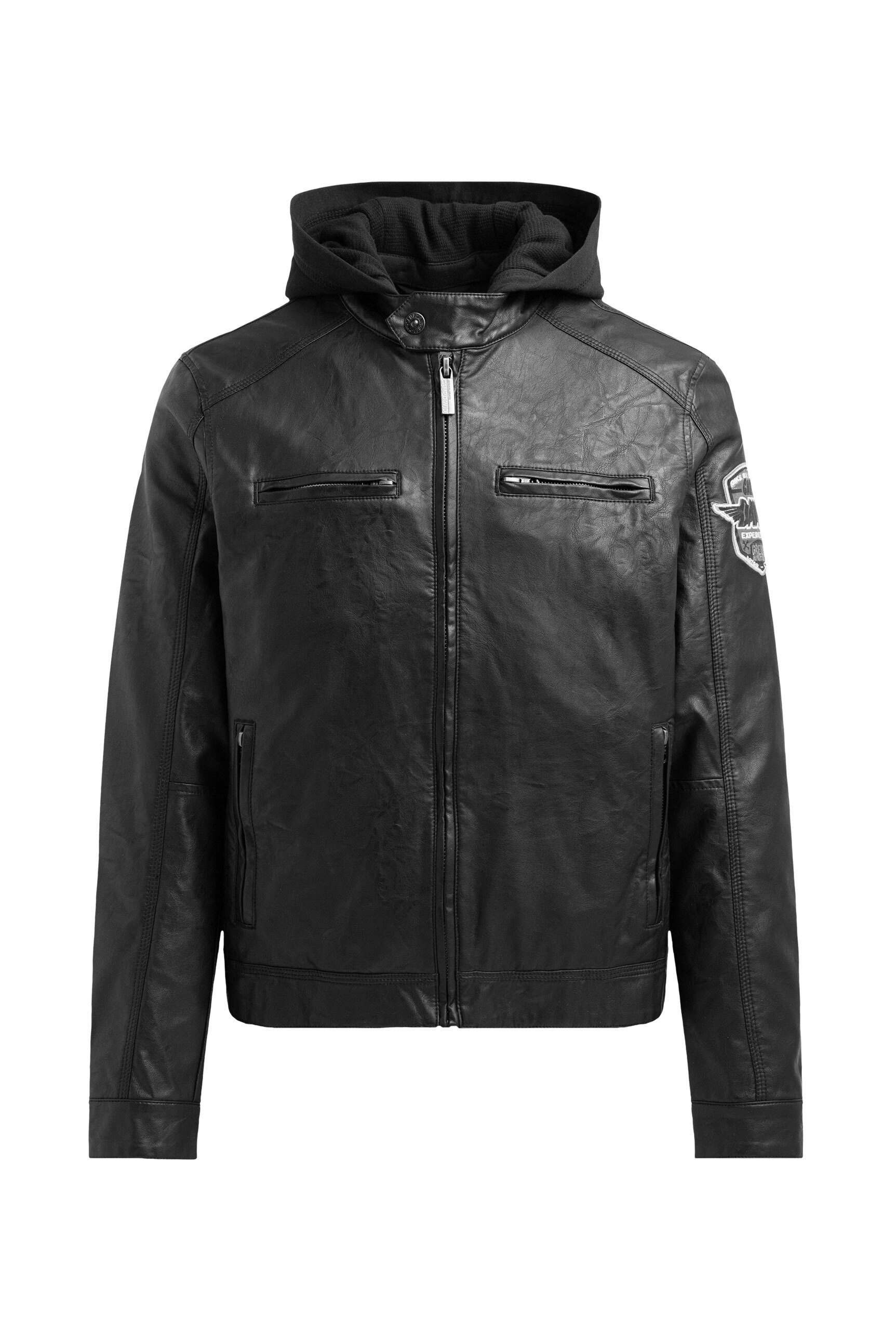 CAMP DAVID Lederimitatjacke mit abtrennbarer Kapuze günstig online kaufen
