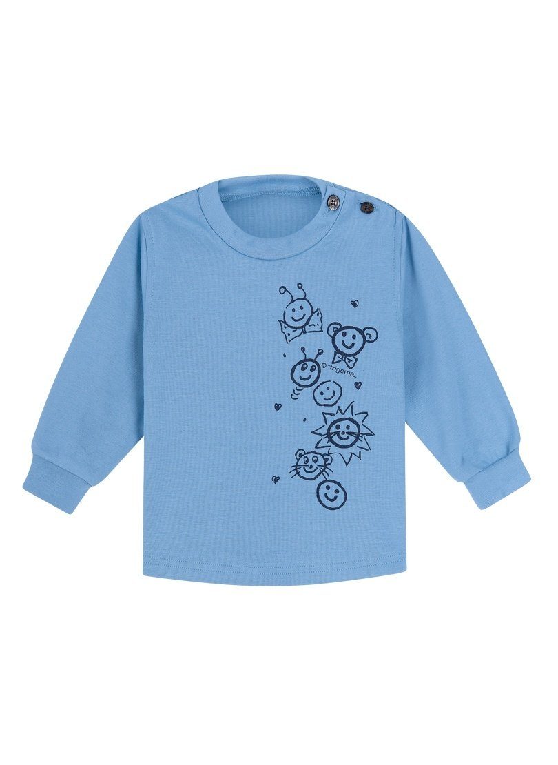 lustigem mit Trigema Langarmshirt TRIGEMA Baby-Shirt Druckmotiv