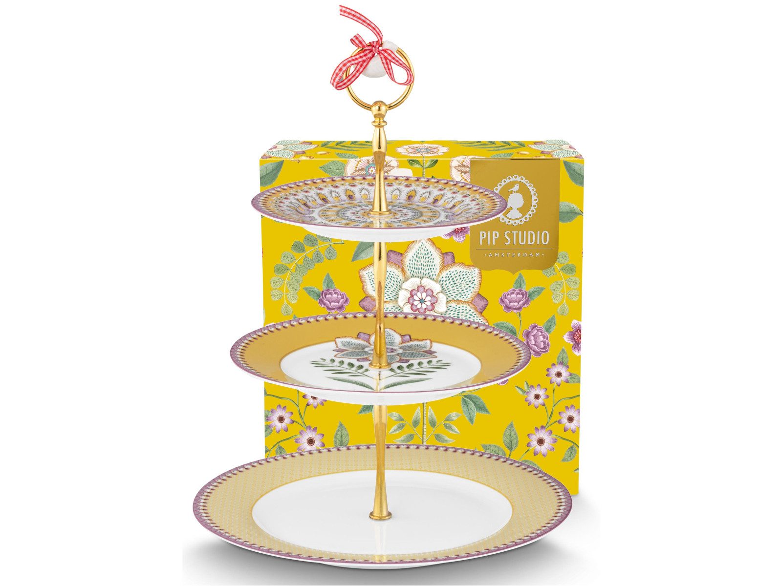 Tortenplatte Lily&Lotus Yellow Etagere 3tlg