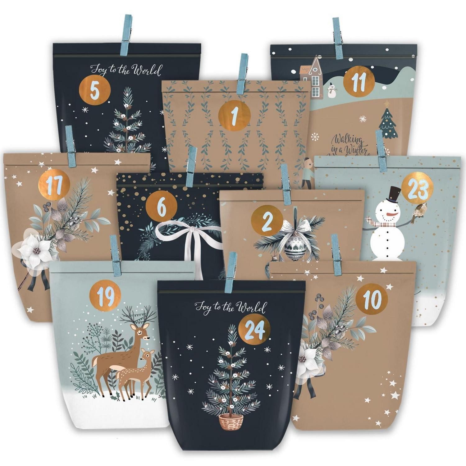 LuxusKollektion befüllbarer Adventskalender Adventskalender Bastelset Dunkelblau Bunt