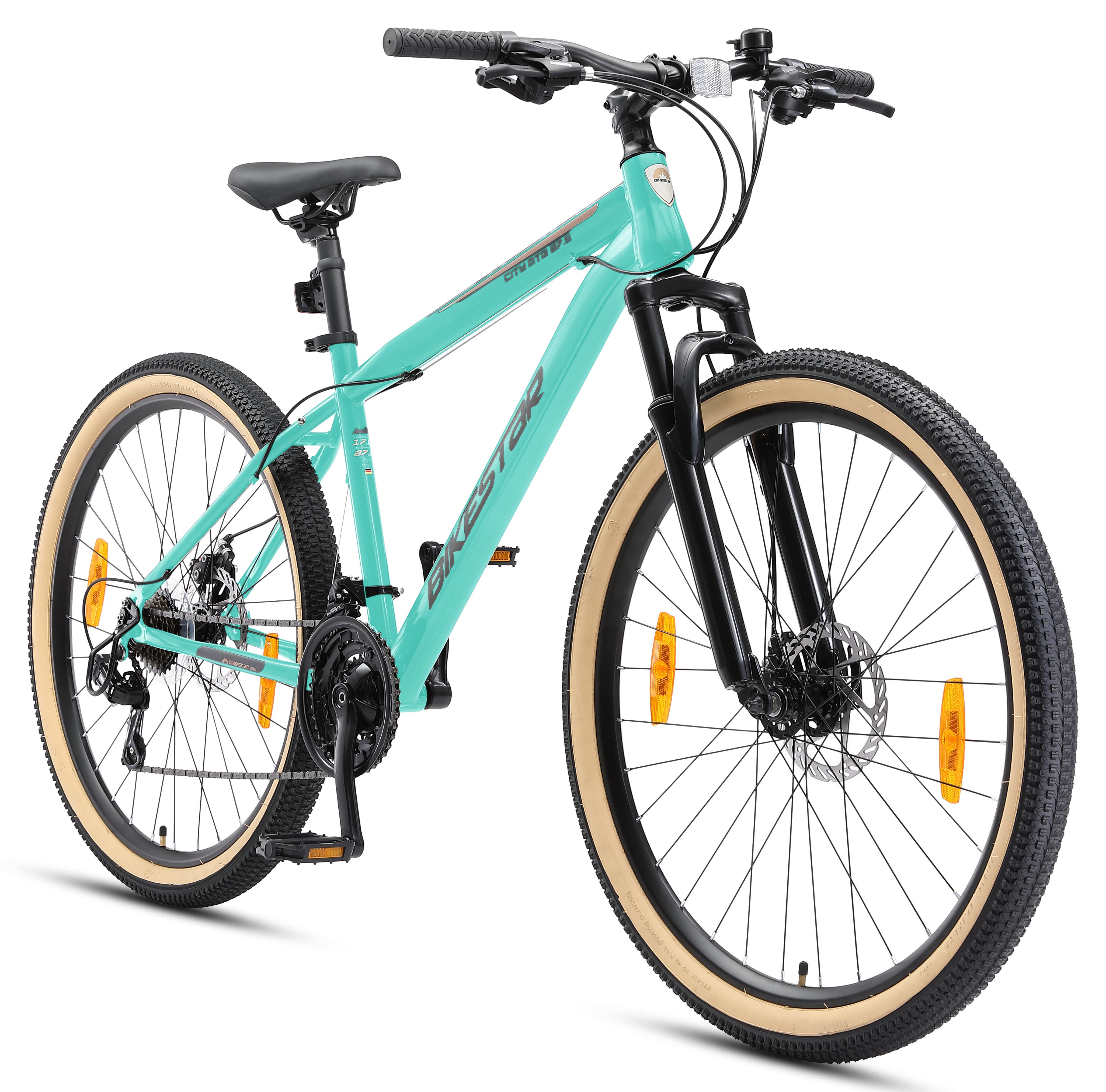Bikestar Mountainbike, 21 Gang Shimano RD-TY300 Schaltwerk, Kettenschaltung, für Damen und Herren, Kettenschaltung