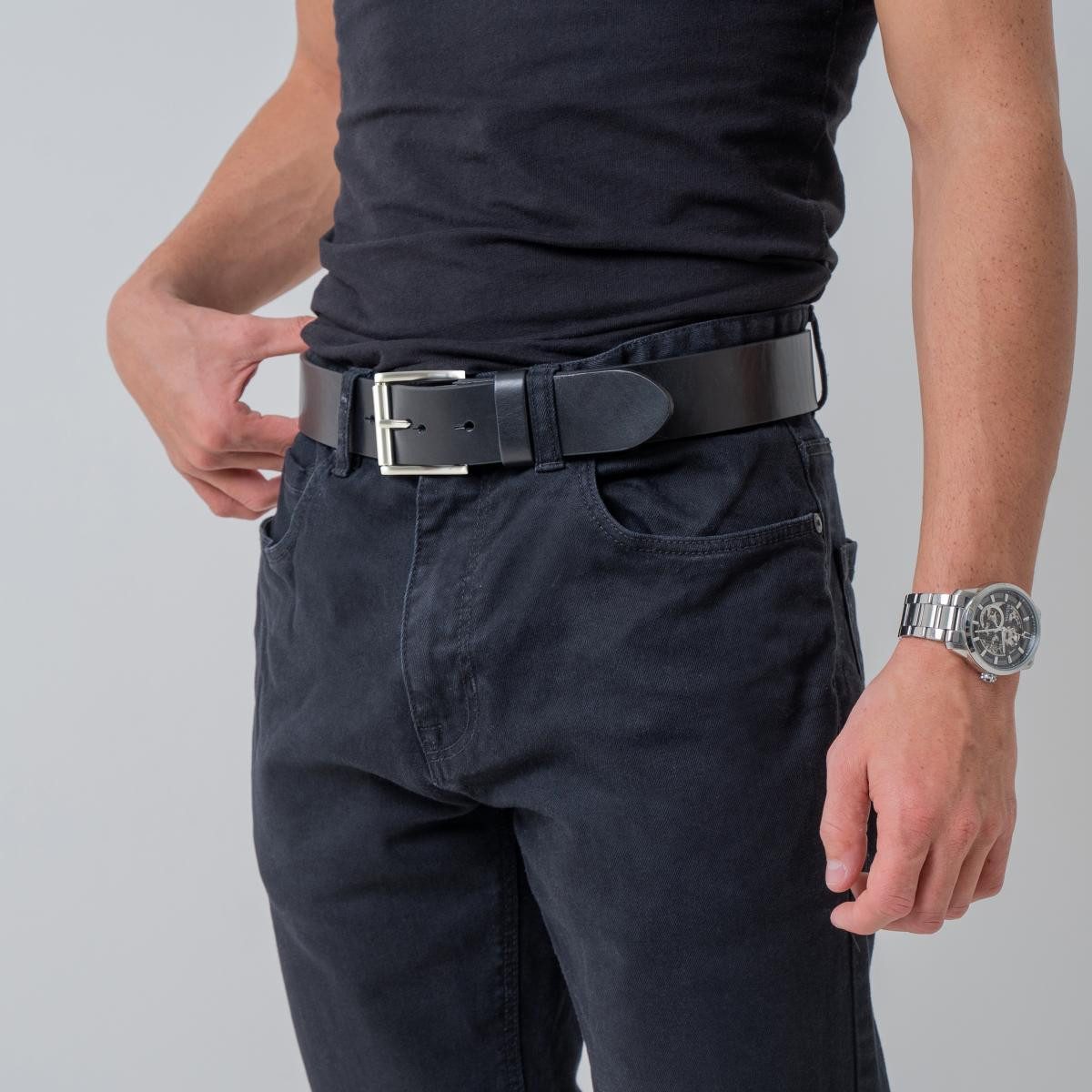 BELTINGER Ledergürtel Jeans-Gürtel mit Rollenschnalle aus Vollrindleder 4 cm - Hochwertiger (1-St)