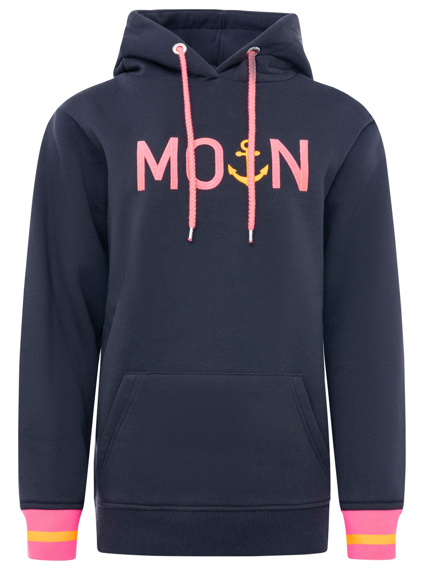 Zwillingsherz Hoodie "Rahel" Kontrastbündchen, Kängurutasche, Langarm, Kapuze, Kordelzug