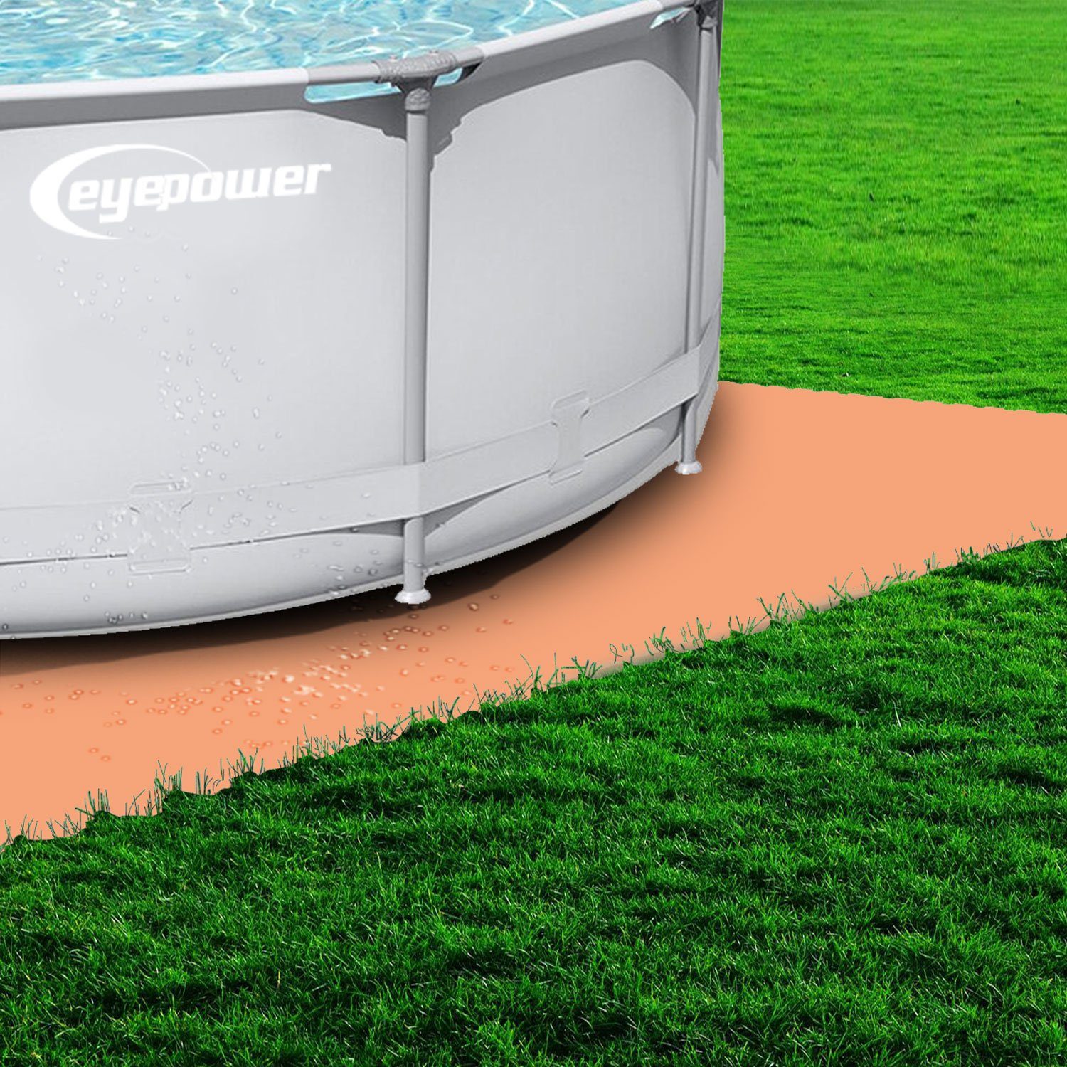 Große 50x50cm, eyepower Poolmatten Outdoor 8 Bodenmatte Pool Poolunterlage - 1,9m² - Bodenschutzmatte