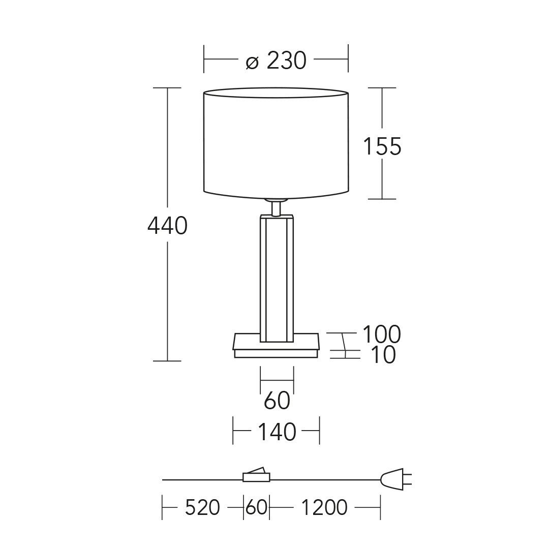 HerzBlut Tischleuchte Karl G mit Applikation in Granitoptik, E27