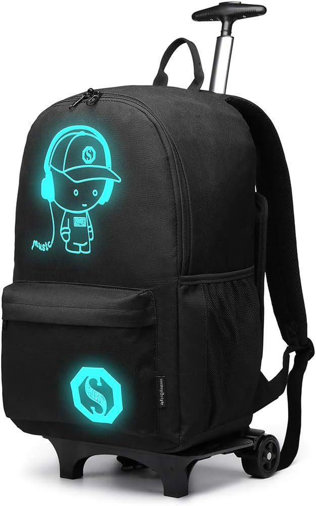 KONO Handgepäck-Trolley Rucksack Tasche mit Rollen Business Trolley Reisetasche für Polyester