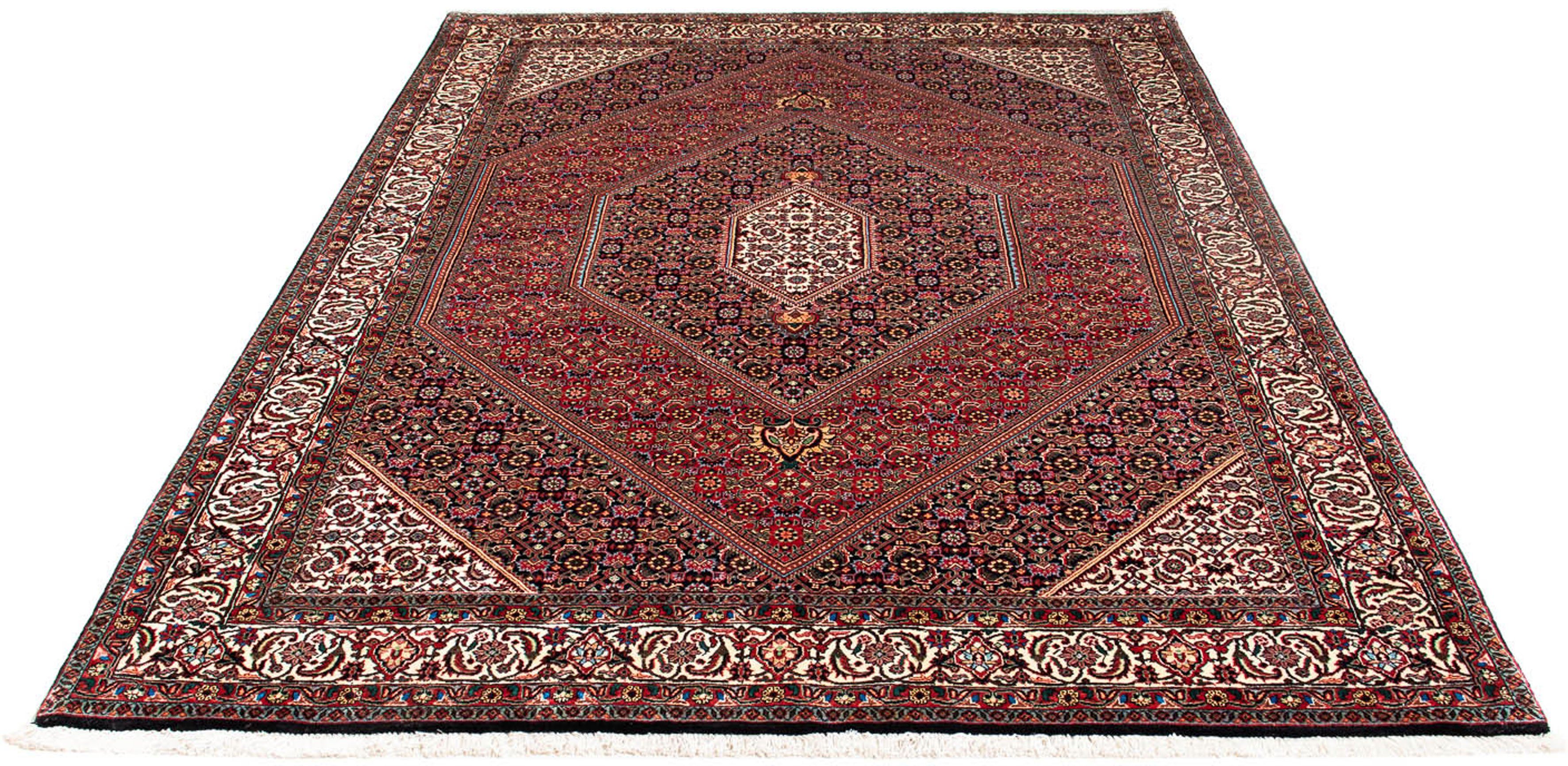 Orientteppich Perser - Bidjar - 232 x 168 cm - dunkelrot, morgenland, rechteckig, Höhe: 15 mm, Wohnzimmer, Handgeknüpft, Einzelstück mit Zertifikat