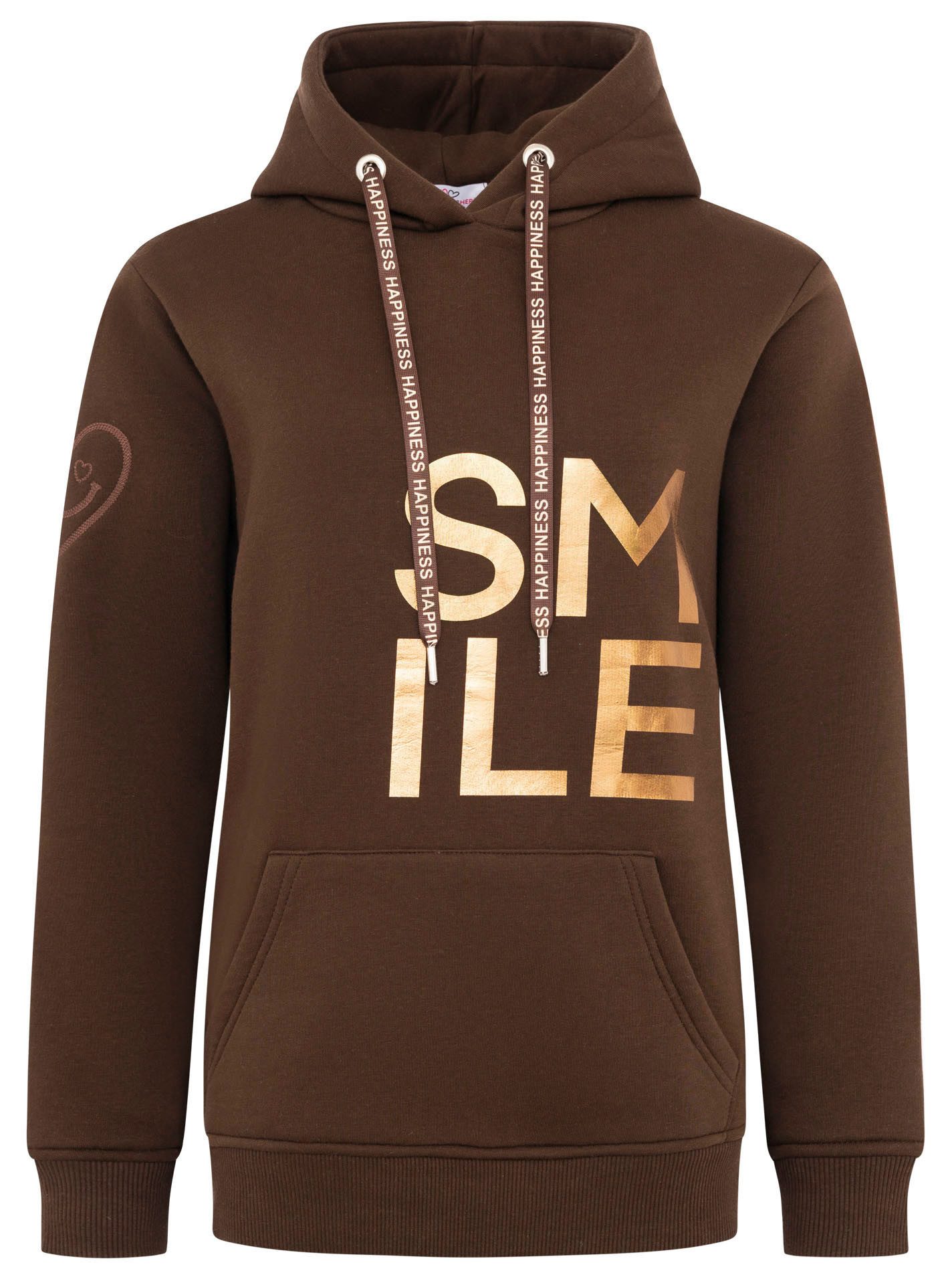 Zwillingsherz Hoodie "Alissa Shiny" glänzender Print, Daumenloch, Kordel, g günstig online kaufen