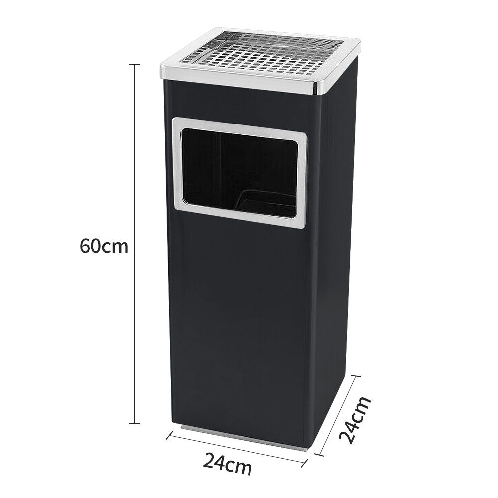 JEOBEST Mülleimer 35L Standaschenbecher Aschenbecher mit Mülleimer, (2-St, Eckig) Edelstahl, Abfalleimer mit Inneneimer – Bild 5 von 5