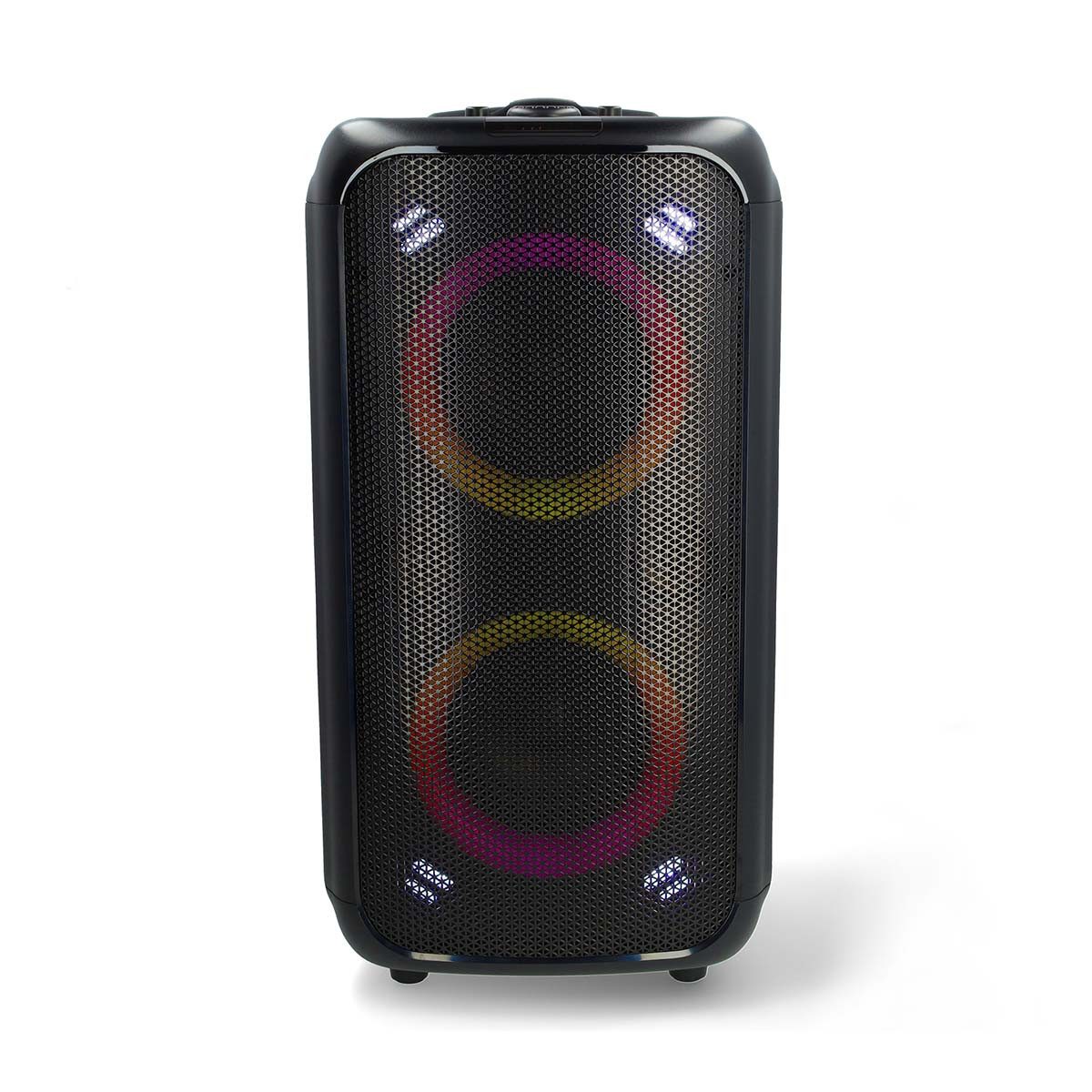 Nedis SPPT2480BK Lautsprecher 2.0 (Bluetooth®, 240 W, Bluetooth, TWS, Mikrofoneingang. Für flexible Nutzung, mit Licht)