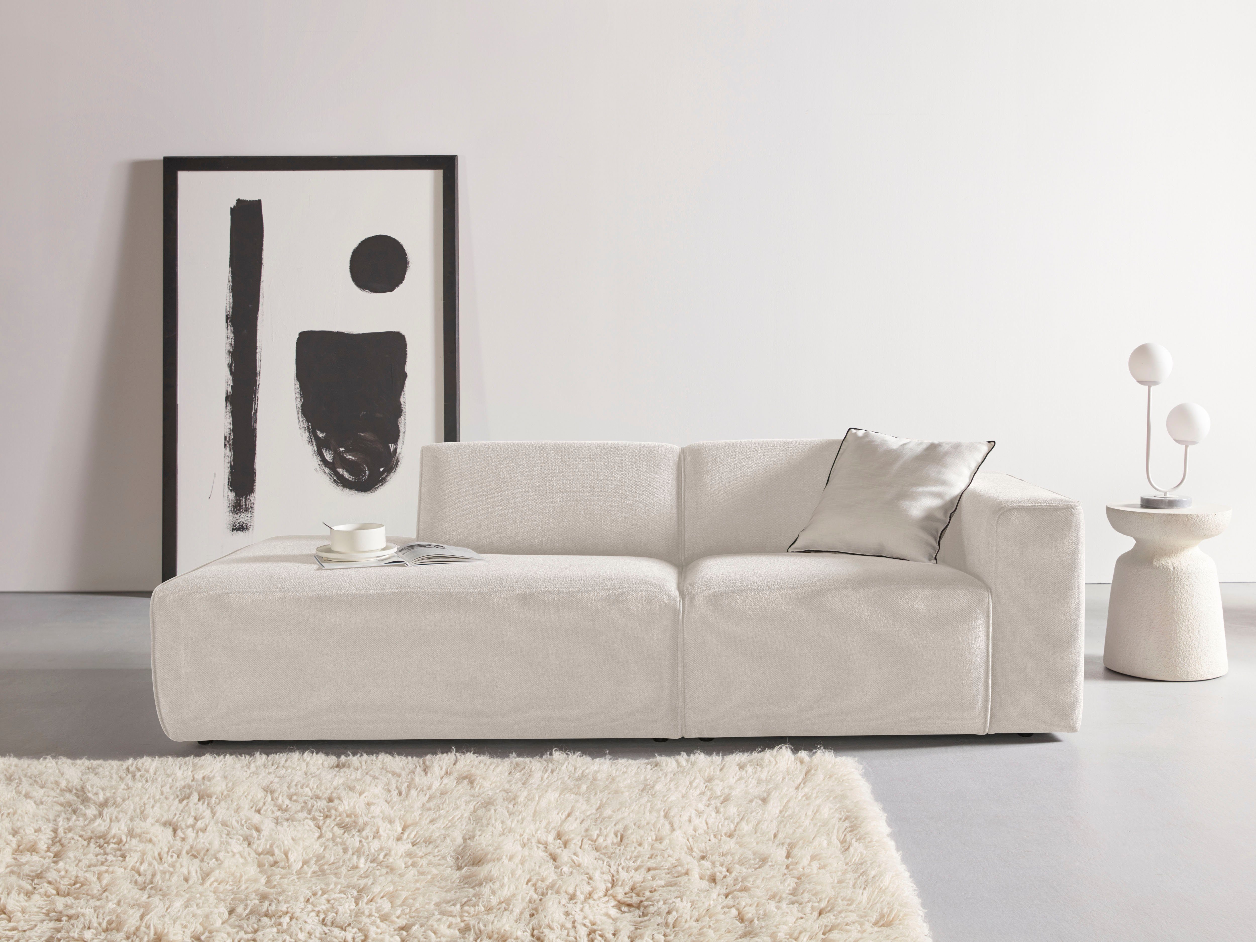 andas 2-Sitzer "Noord mit Kedernaht, Breite 227 cm", Cord, Struktur, Websto günstig online kaufen