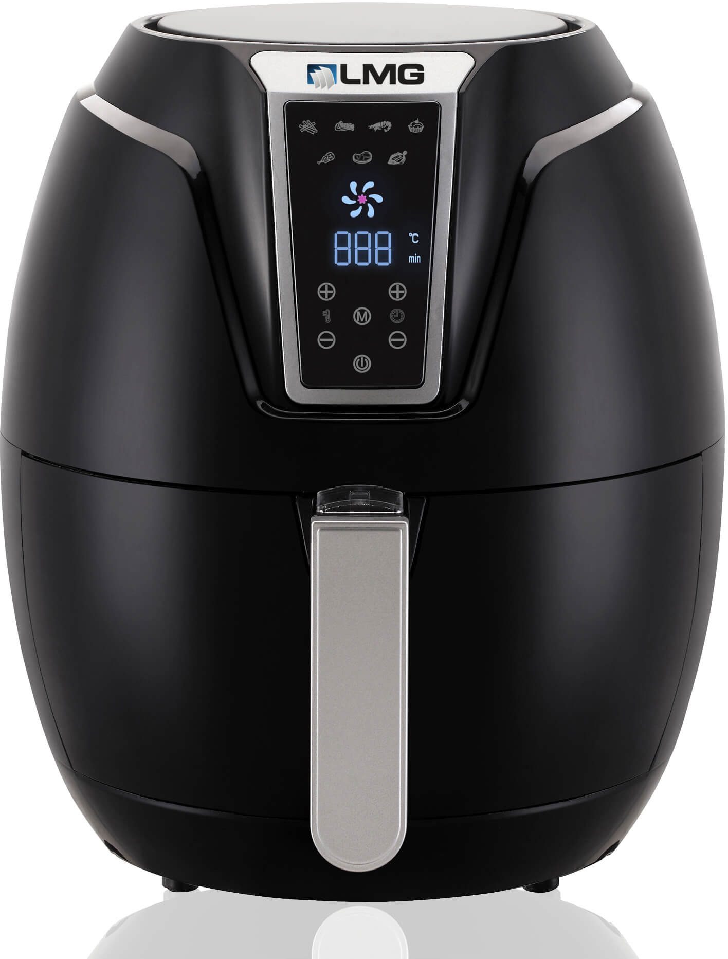LMG Germany Heißluftfritteuse GLA610, 1400 W, Touchdisplay, 3,2 L, leise, 7 Programme, A+, 200 °C, spülmaschinenfest