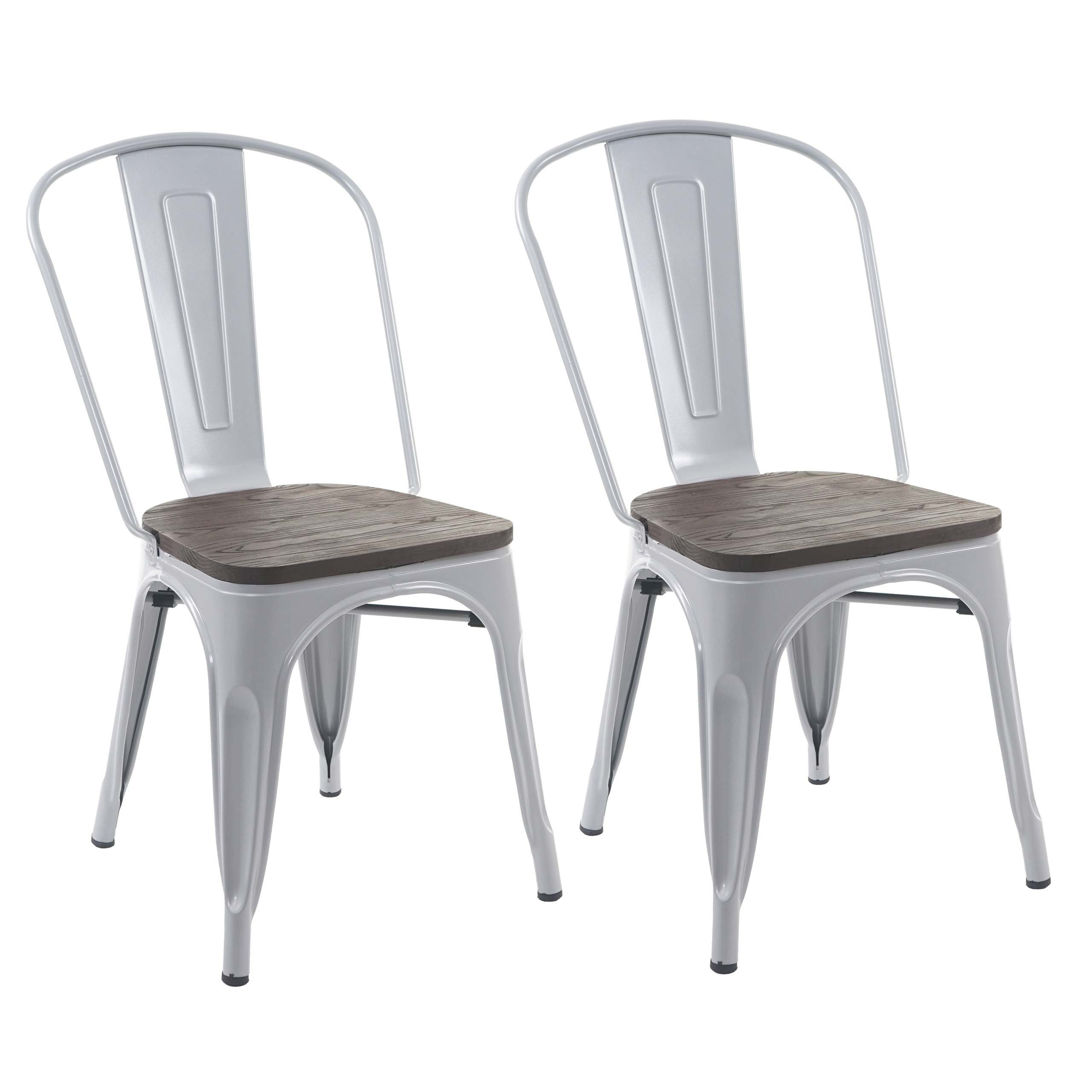 pro grau mit Bistrostuhl Stuhl: (Set, MCW St), 2er-Set, Stapelbar, 120kg Holzsitzfläche, MCW-A73-Ho-2 Belastbarkeit 2