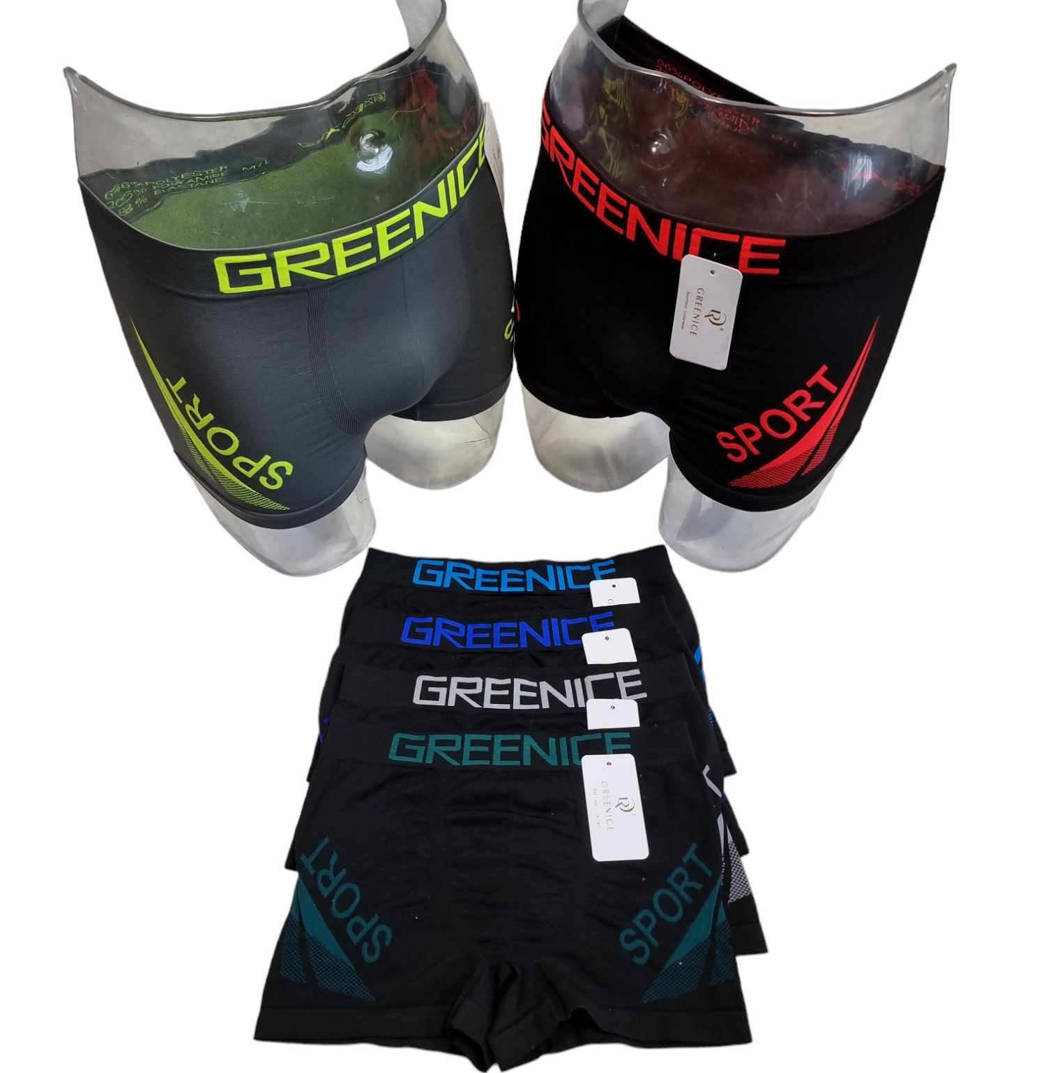 GreenIce Boxershorts Boxershorts "Drachen" Herren, super elastisch (Packung, 6er Pack) mit Logo auf dem Taillenbund