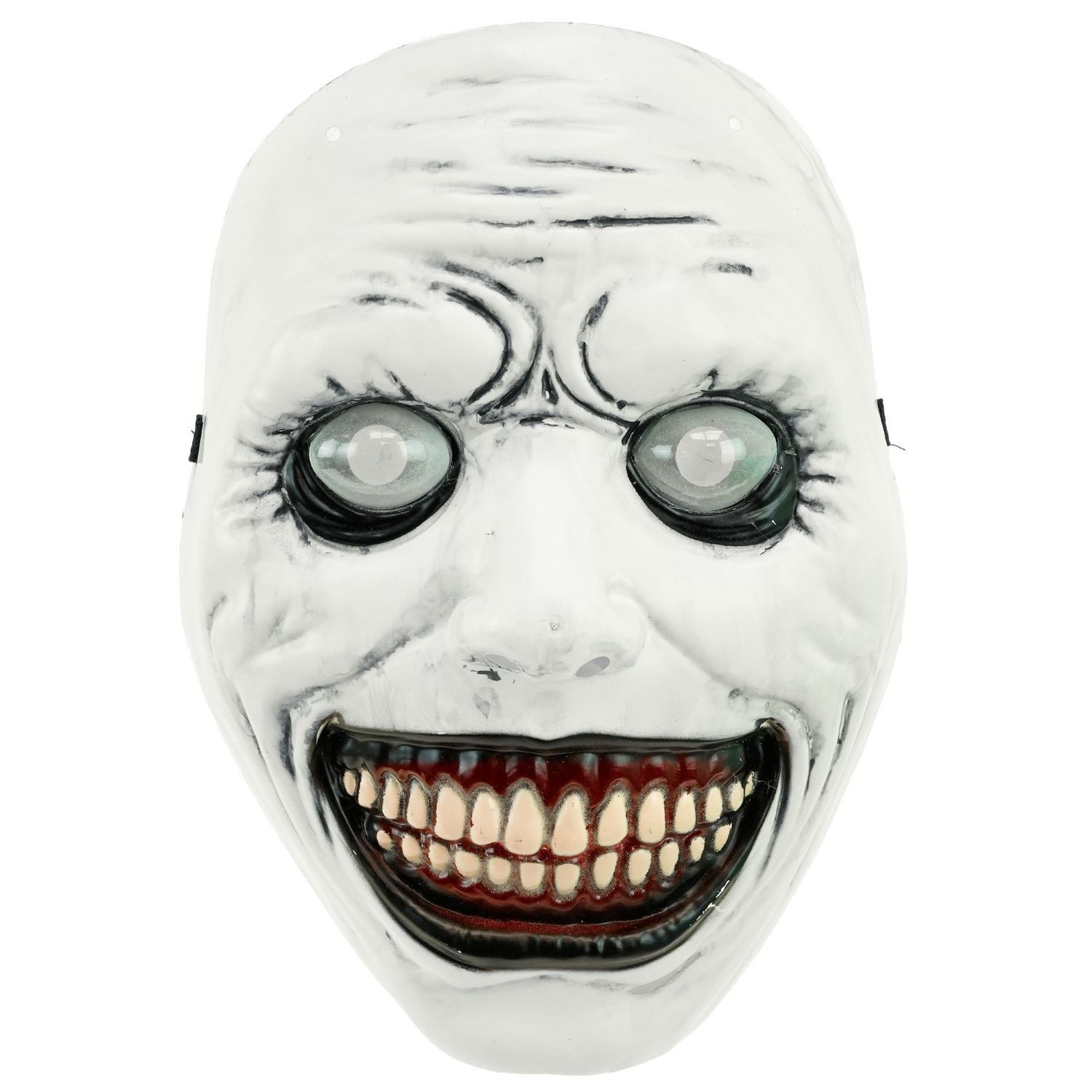Widmann S.r.l. Verkleidungsmaske Halloween Maske 'Monster mit Glubschaugen', Weiß