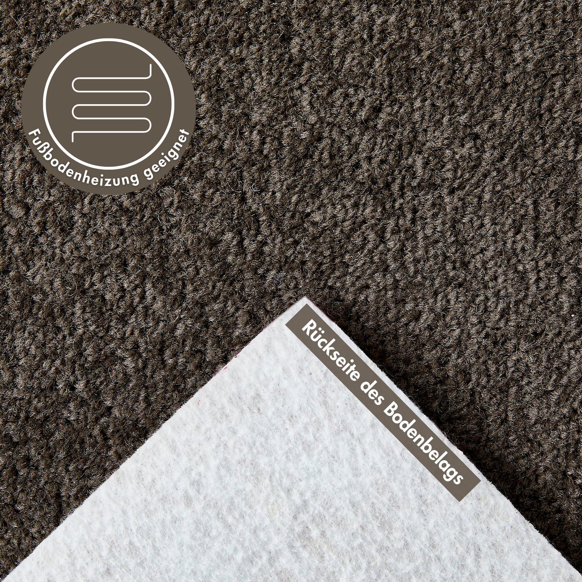 Andiamo Teppichboden Ines, Kräuselvelours, Gesamthöhe 8,5 mm, Luxusklasse LC2, rechteckig, Uni Farben, Breite 400 cm, strapazierfähig & pflegeleicht