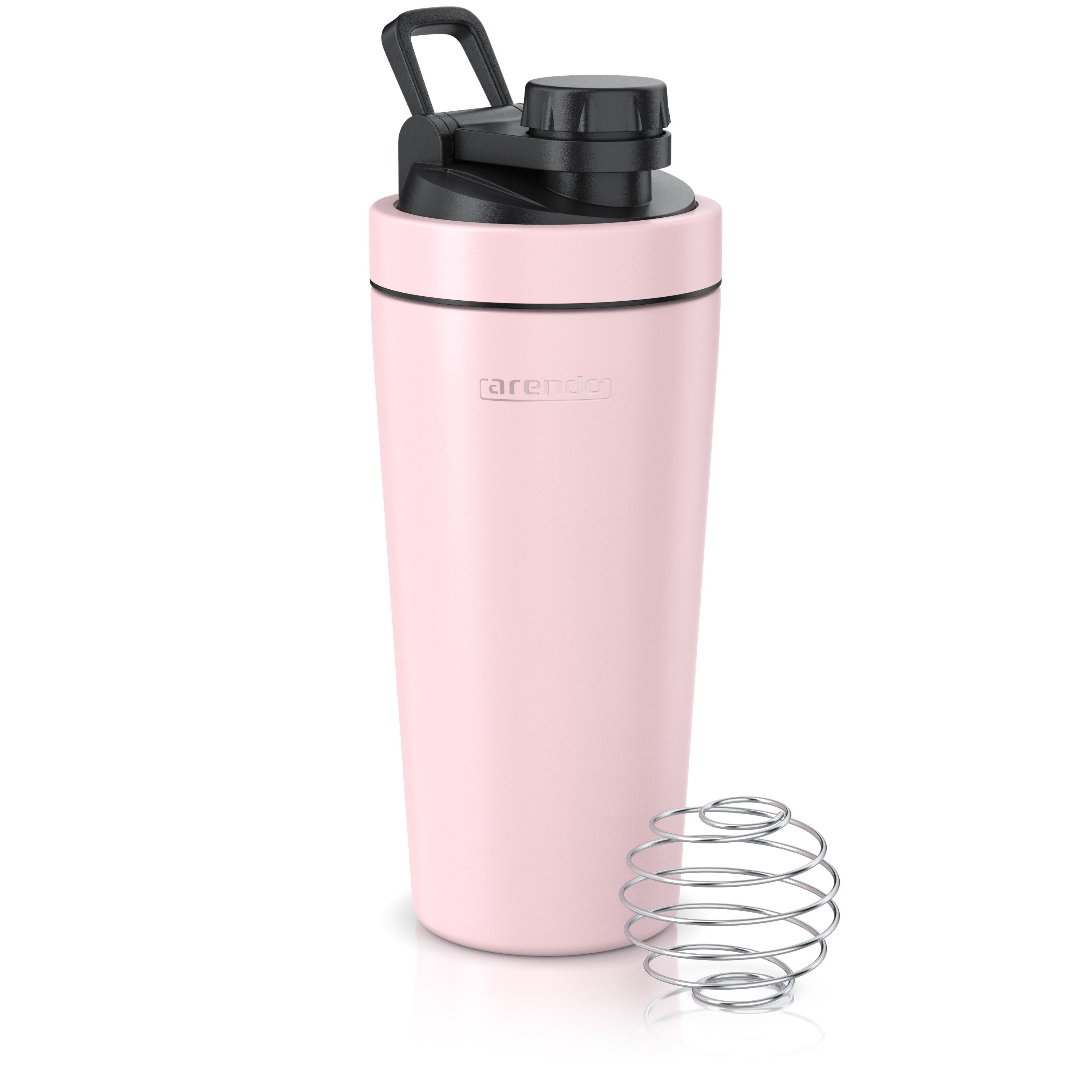 Arendo Protein Shaker Edelstahl Eiweißshaker 750 ml, verschließbar, bruchfest, BPA-frei, Edelstahl, (1-tlg), auslaufsicher, spülmaschinengeeignet, mit Tragegriff und Mixball
