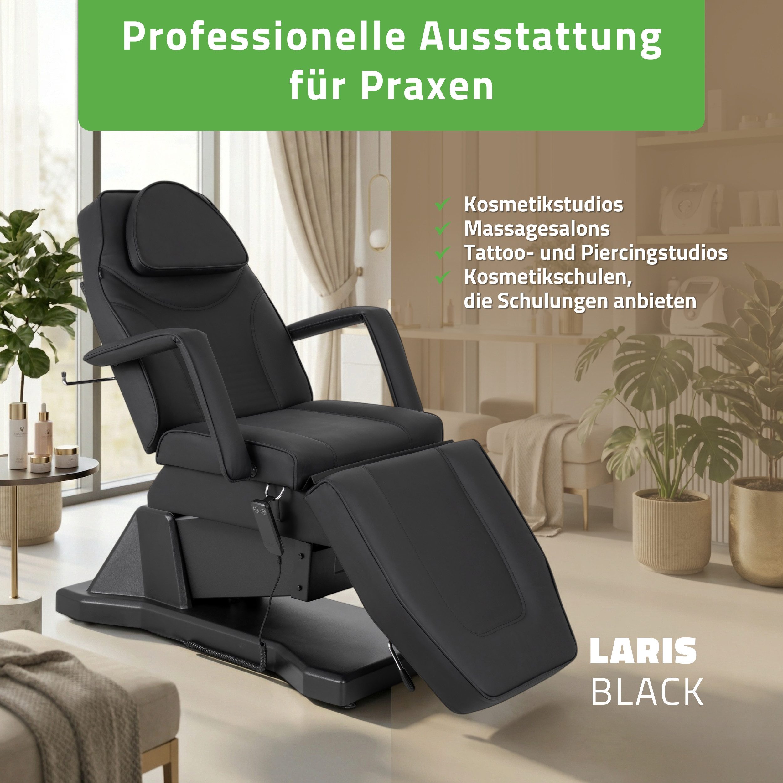 Habys Massageliege Laris Kosmetikliege Kosmetikstuhl, Elektrisch höhenverstellbar