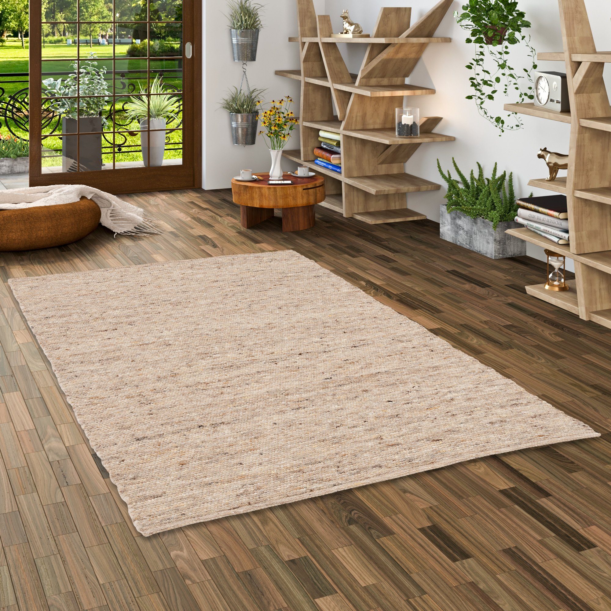 Pergamon Wollteppich Natur Teppich Wolle Alaska günstig online kaufen
