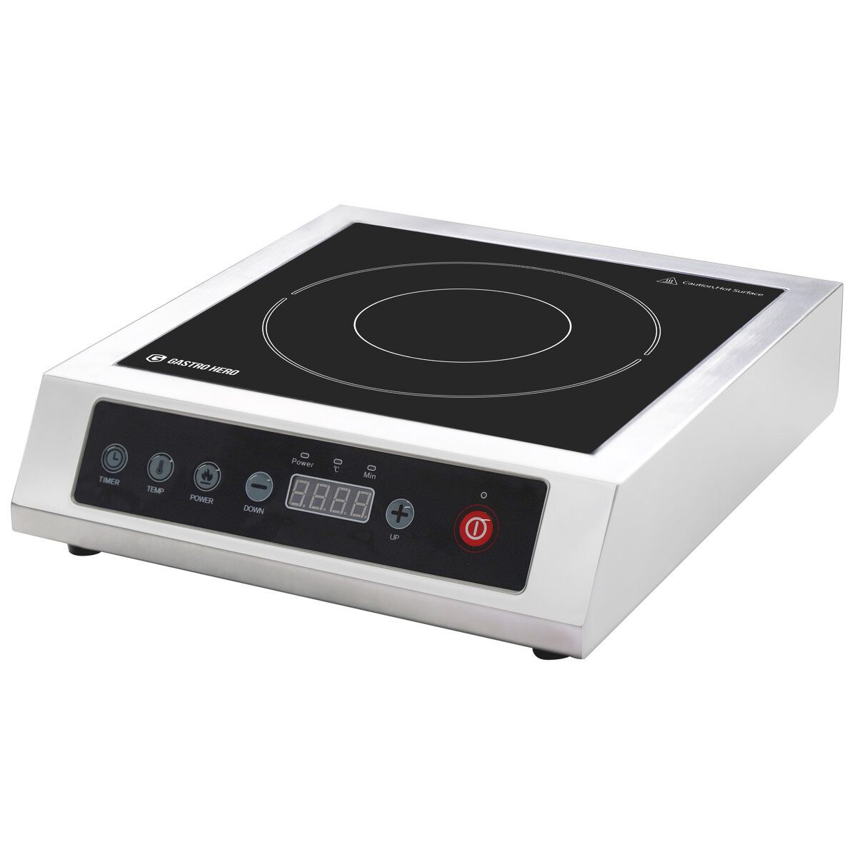 GastroHero Elektro-Kochfeld IKEM35 Induktionskochfeld 3500 W Touch Einzelkochzone Timer