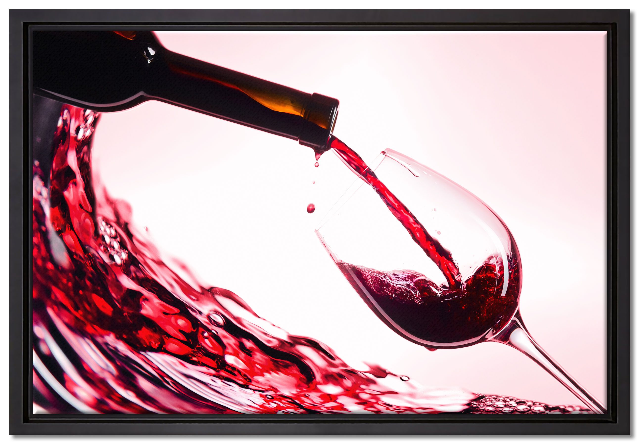 Pixxprint Leinwandbild Wein, Wein (1 St), Leinwandbild bespannt, im Schattenfugenrahmen, inkl. Zackenaufhänger