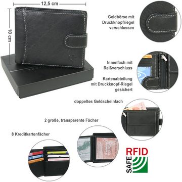 CF CATTERFELD Geldbörse - Herren Leder Portmonee - viele Fächer, RFID-Schutz