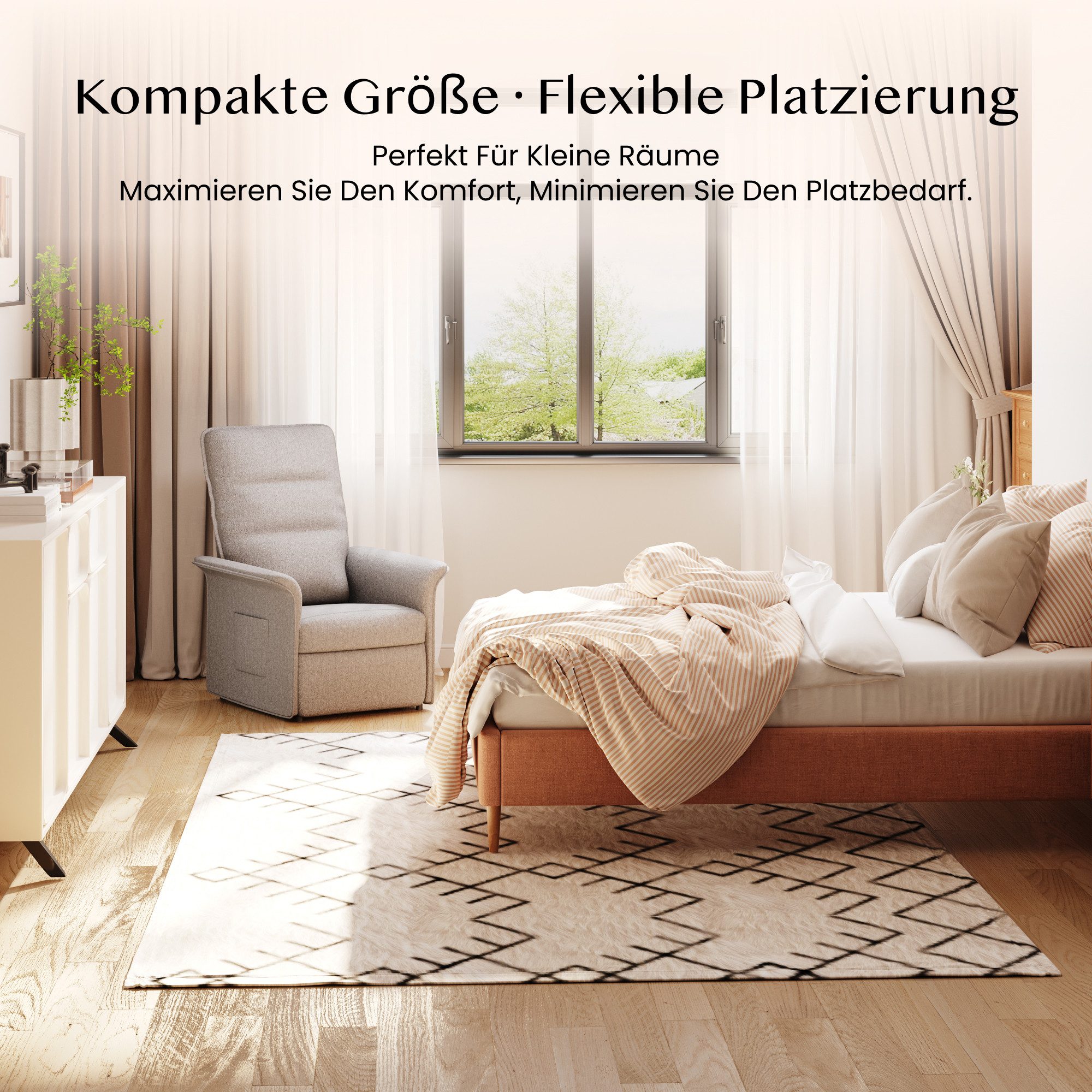 FLEXISPOT Sessel Elektrischer Relaxsessel – Ergonomischer Liegesessel mit Relaxfunktion (leicht zu montieren, kompakt verpackt & einfach zu transportieren), Fernsehsessel, ergonomisch, bis 200 kg belastbar, 105°-155°