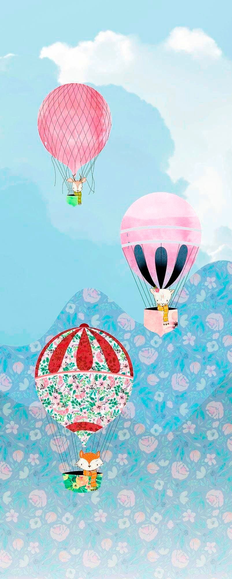 Komar Vliestapete Happy Balloon, (1 St), (Breite x Höhe), Vliestapete, 100 cm Bahnbreite