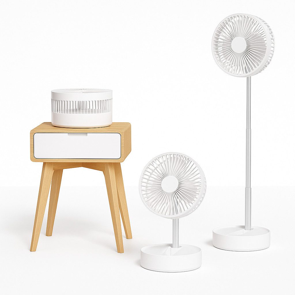 Diyarts Akku-Standventilator Mobiler Tisch- und Standventilator, leise & hö günstig online kaufen