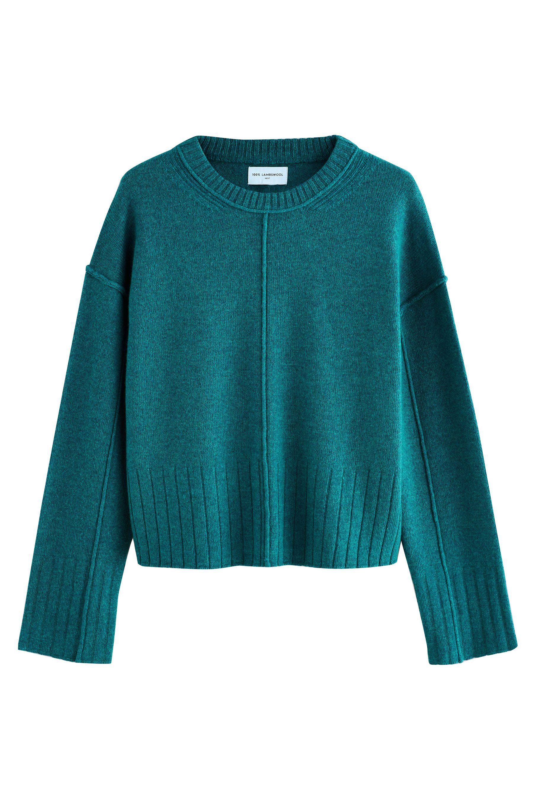 Next Rundhalspullover N. Premium Lambswool-Rundhalspullover, Kurzgröße (1-t günstig online kaufen