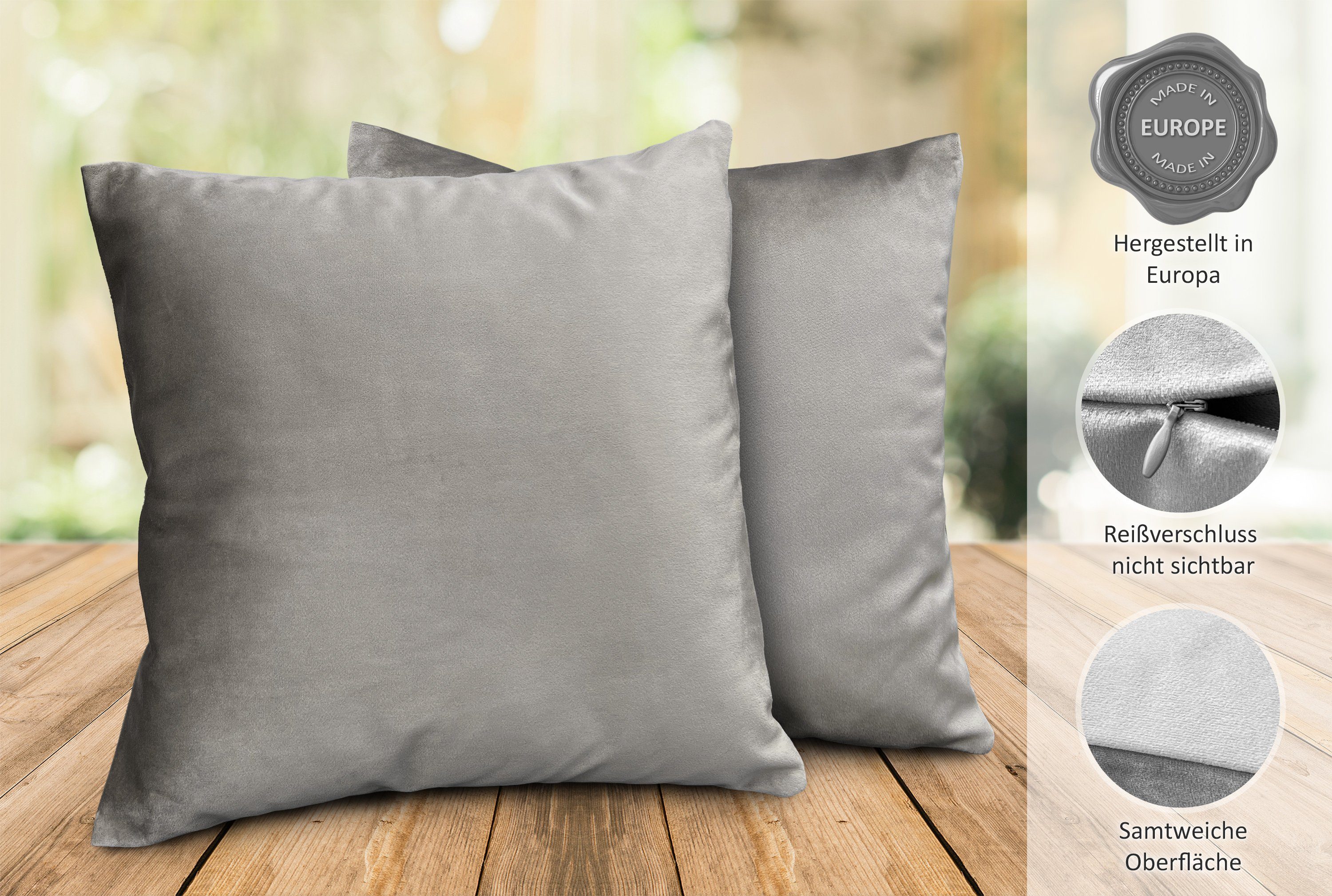 Beautex Kissenhüllen Samt Kissenhüllen 2er Set, Premium Kissenbezug, Sofa- günstig online kaufen